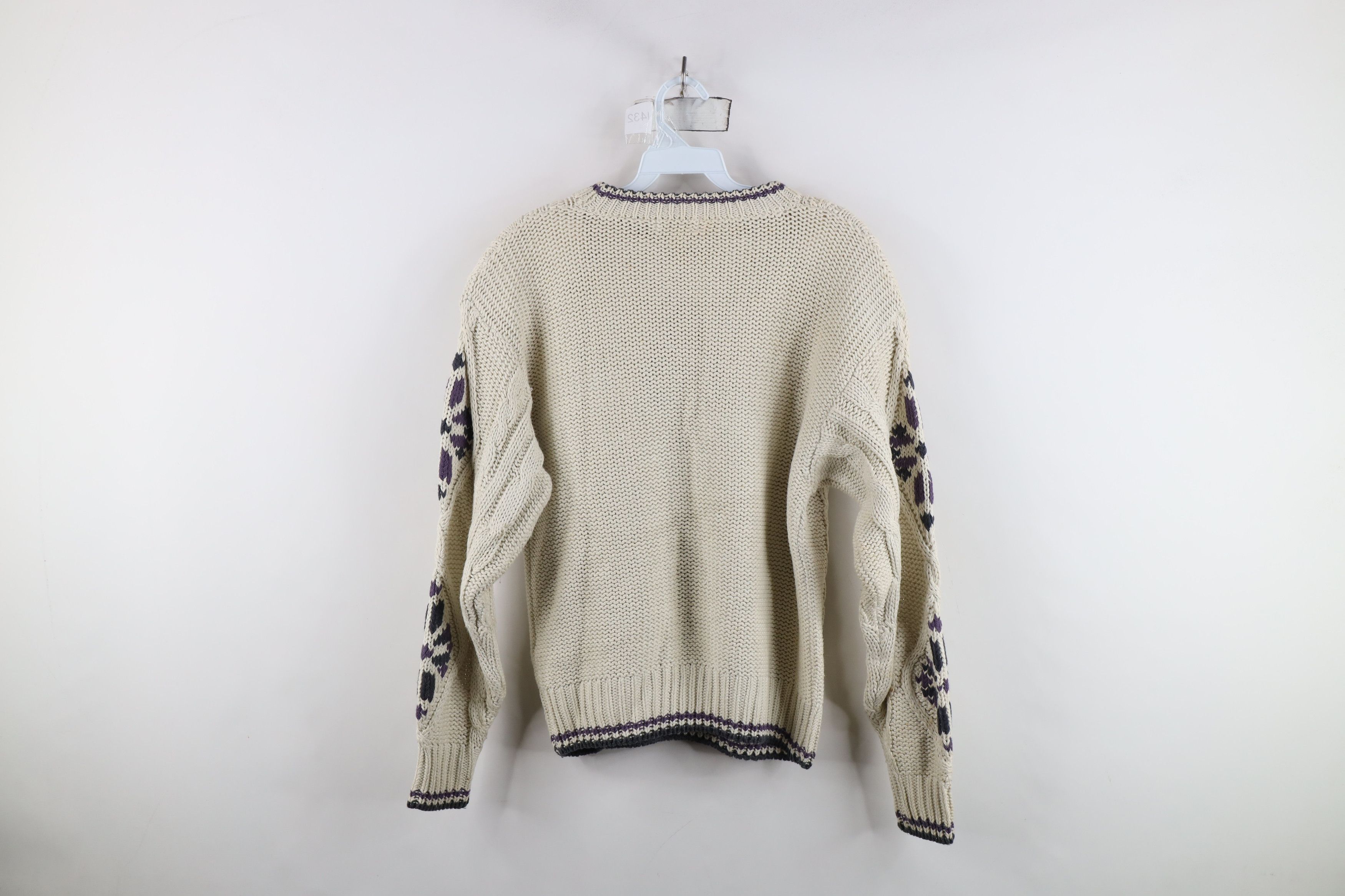 UNIONBAY Vintage 90s Streetwear Geometric Chunky Cable Knit Sweater Size L / US 10 / IT 46 - 13 Thumbnail