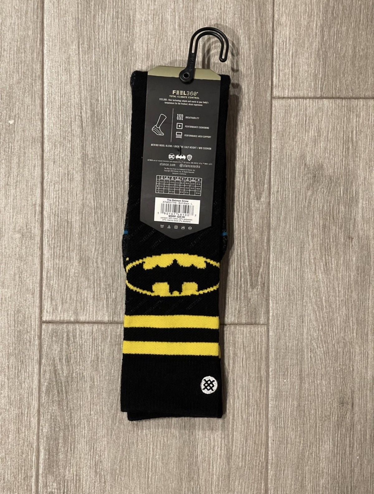 Stance Socks Stance Batman Infiknit Snow Wool OTC Black Socks Sz L Large Size ONE SIZE - 5 Thumbnail