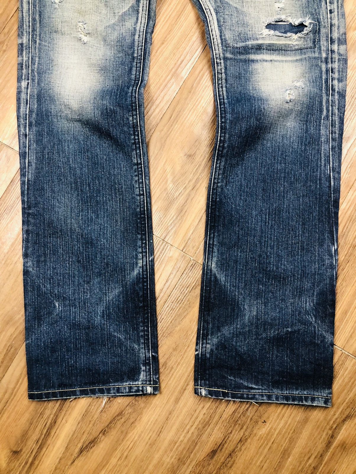 Lee Lee Riders LM3511 Japanese Distressed Jeans (38) Size US 33 - 4 Thumbnail