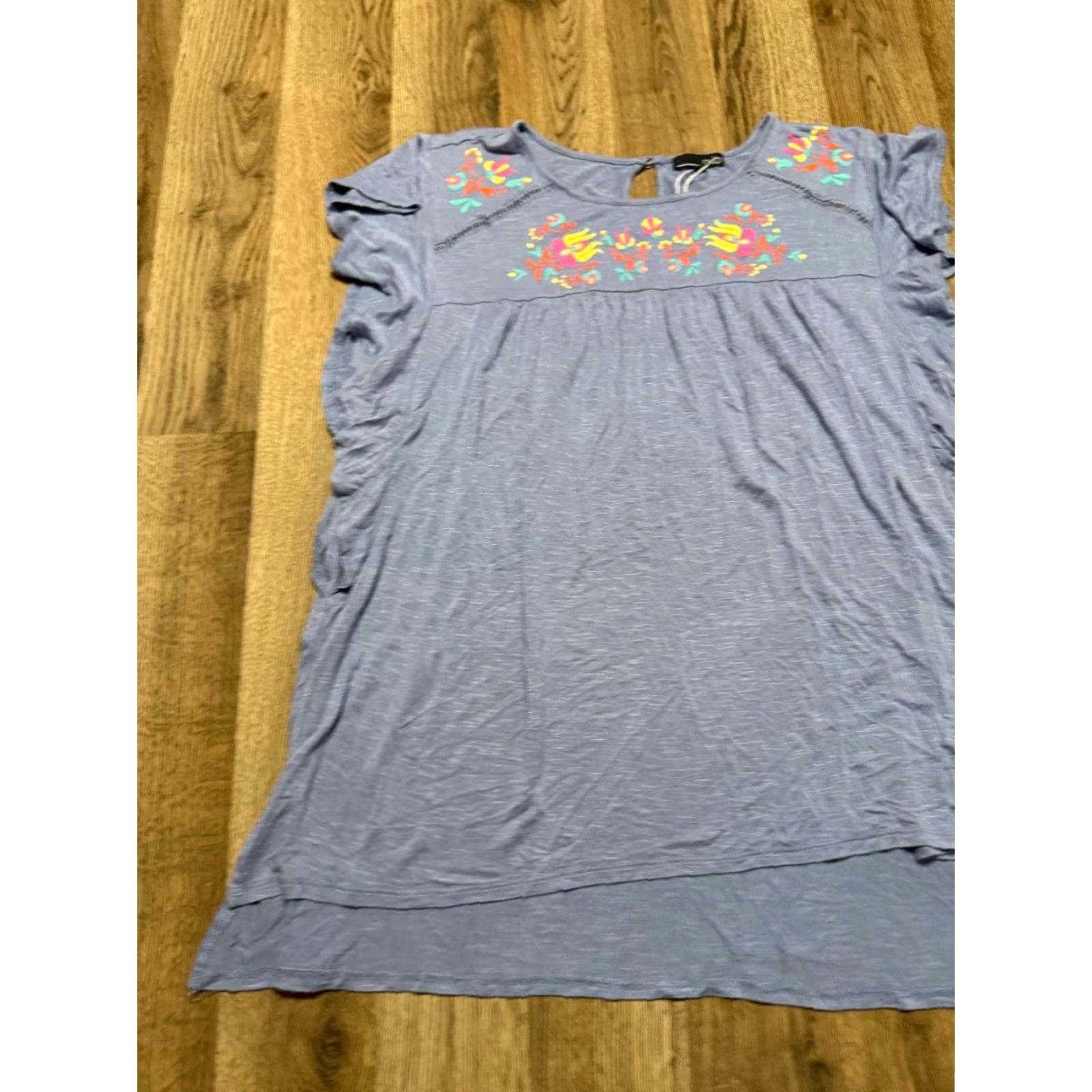 Vintage RXB Shirt Women's Large Blue Short Sleeve Embroidered T-Shirt Size L / US 10 / IT 46 - 3 Thumbnail