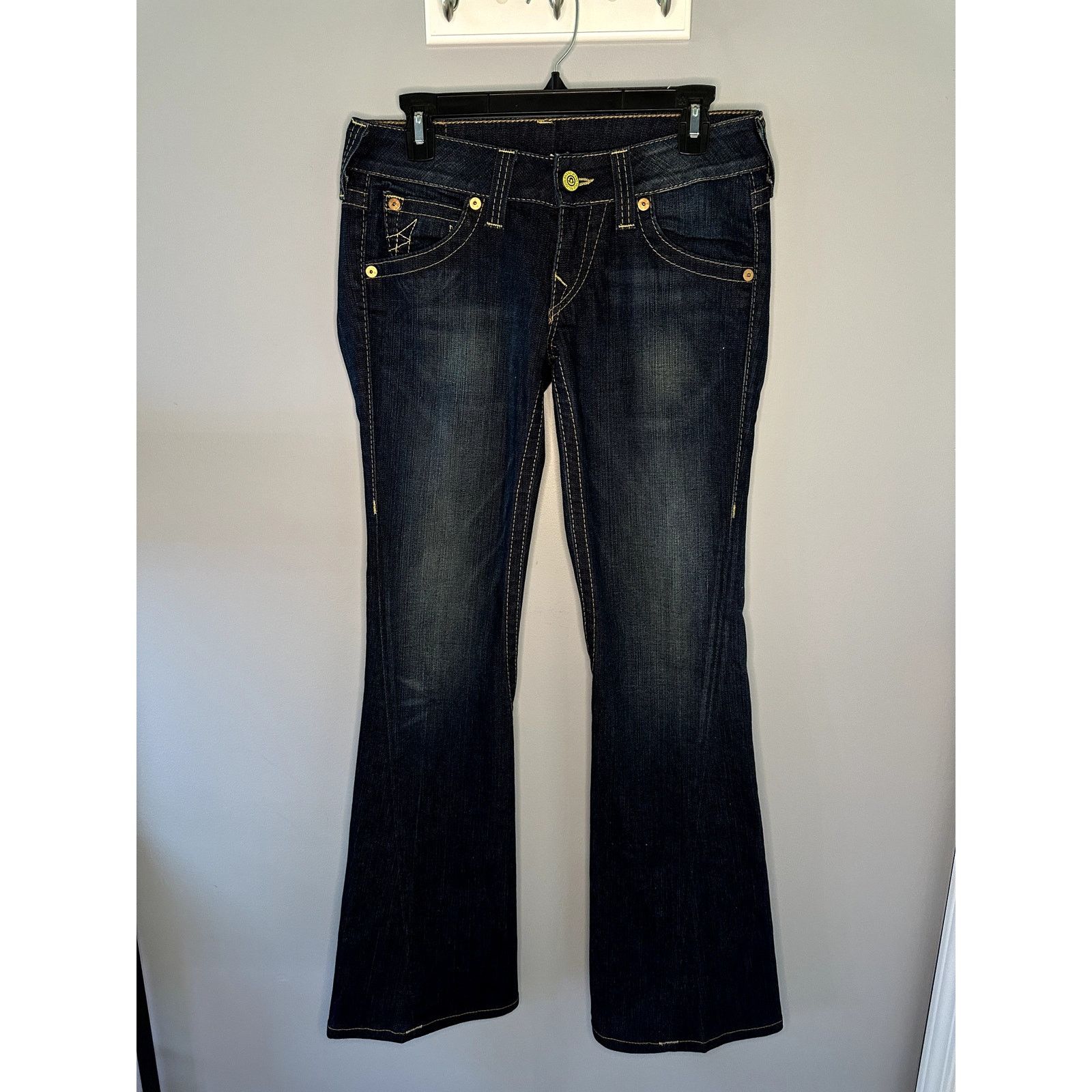 True Religion True Religion Joey Mid-Rise Denim Flare Jeans Blue Womens 27 Size 27" / US 4 / IT 40 - 3 Thumbnail