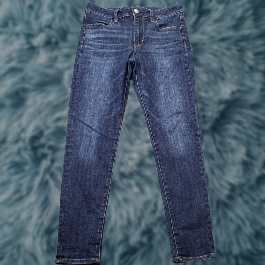 American Eagle Outfitters American Eagle Outfitters Skinny Jeans Womens 8 SHORT Blue Denim Dark Wash Skinny Jeans Womens 8 SHORT Size 30" / US 8 / IT 44 - 1 Thumbnail