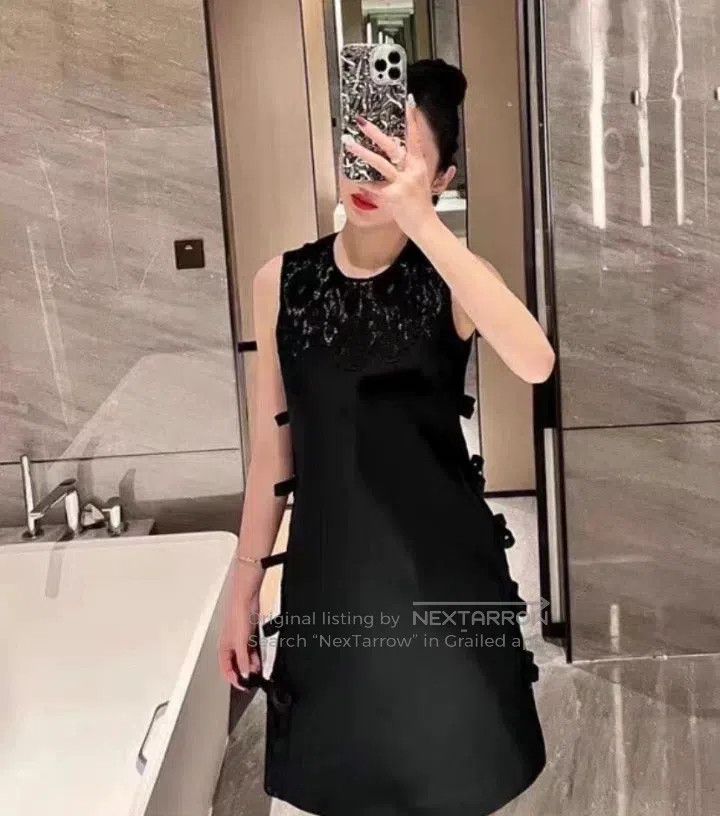 Valentino Valentino Black floral lace embroidered panelled cotton c Size XS / US 0-2 / IT 36-38 - 8 Thumbnail