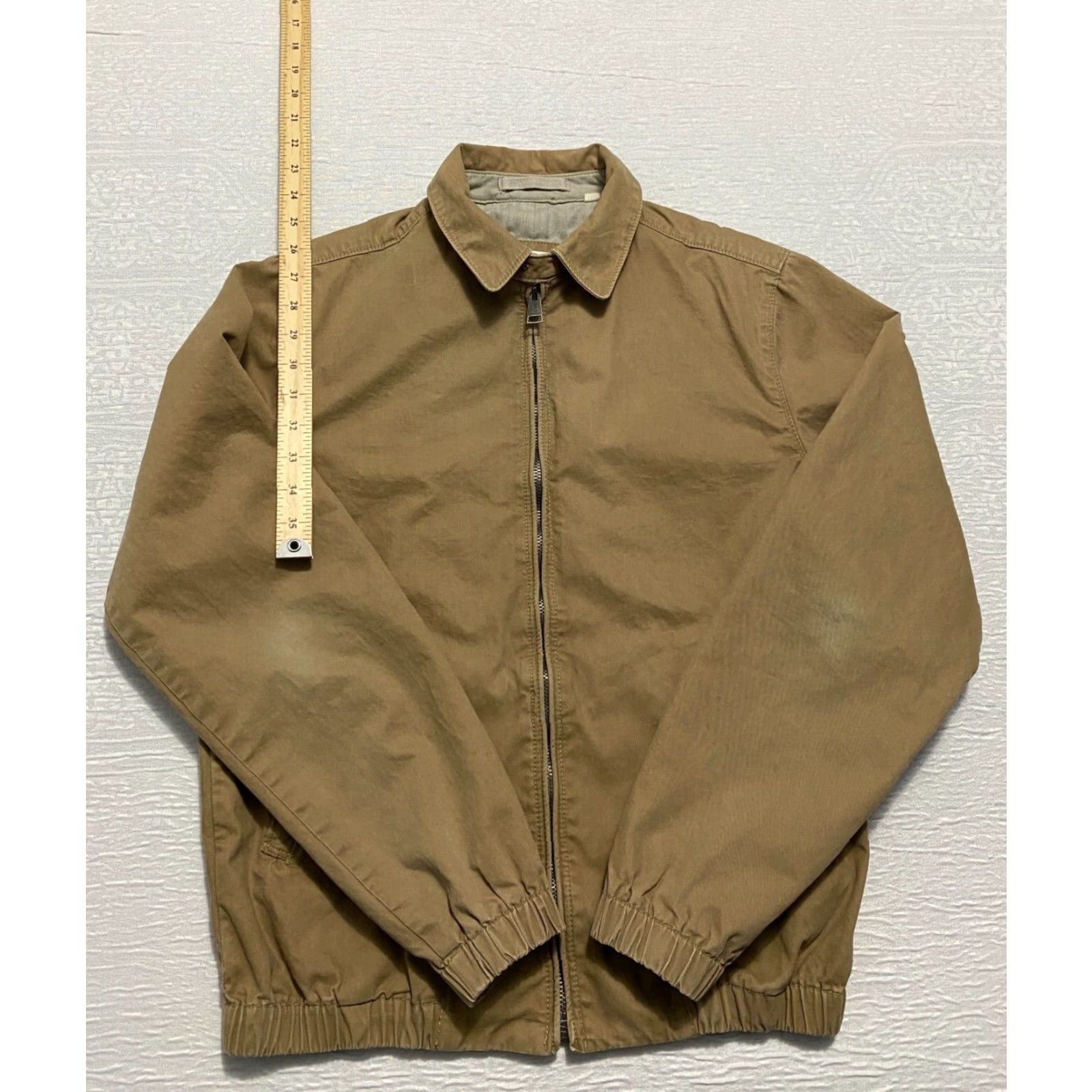 Ben Sherman Ben Sherman Bomber Jacket Mens Size S Beige Full Zip Loop Collar Regular Coat/Jacket Size US S / EU 44-46 / 1 - 2 Thumbnail