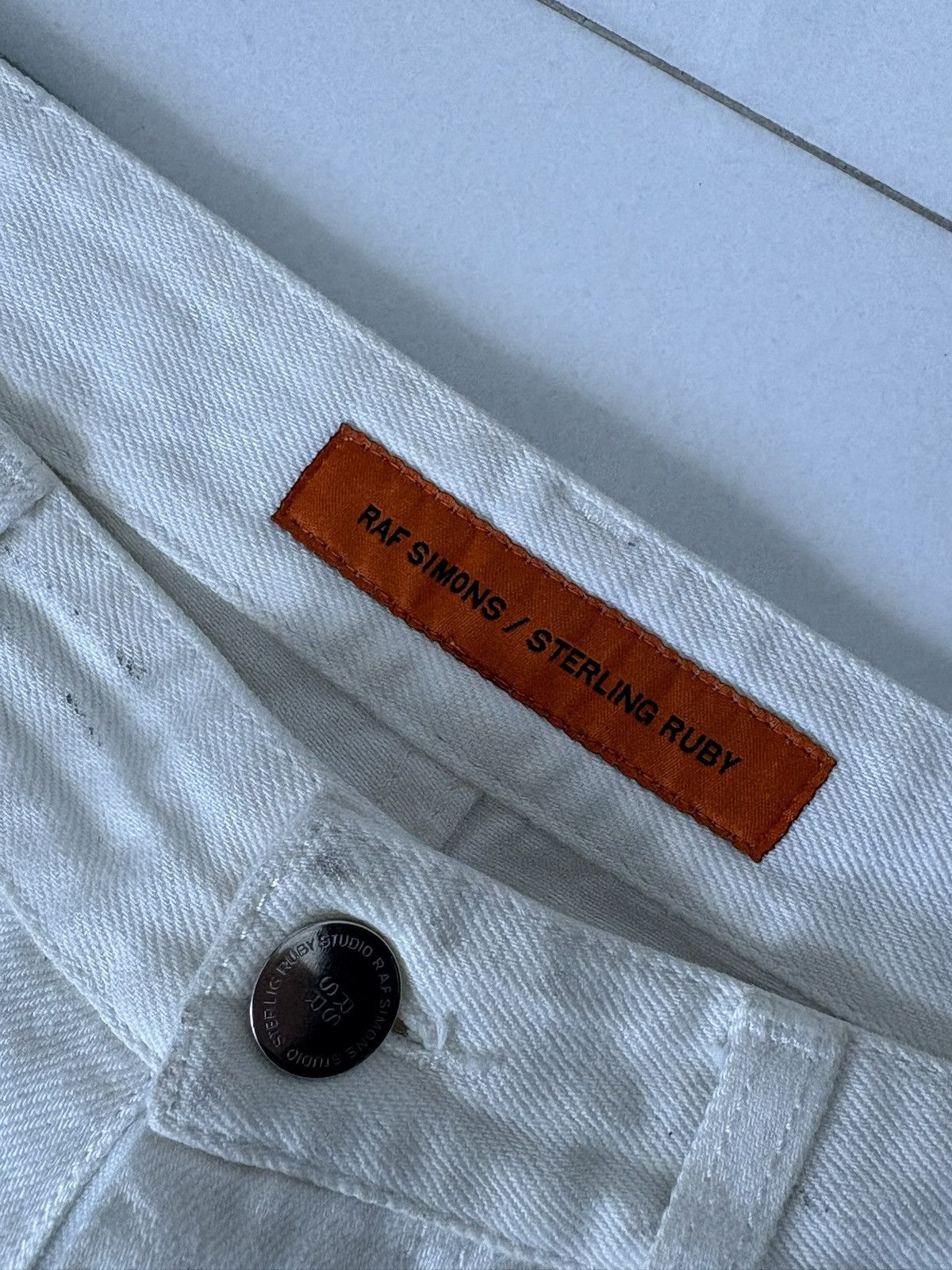 Raf Simons × Sterling Ruby Abus lang white denim Size US 31 - 3 Thumbnail