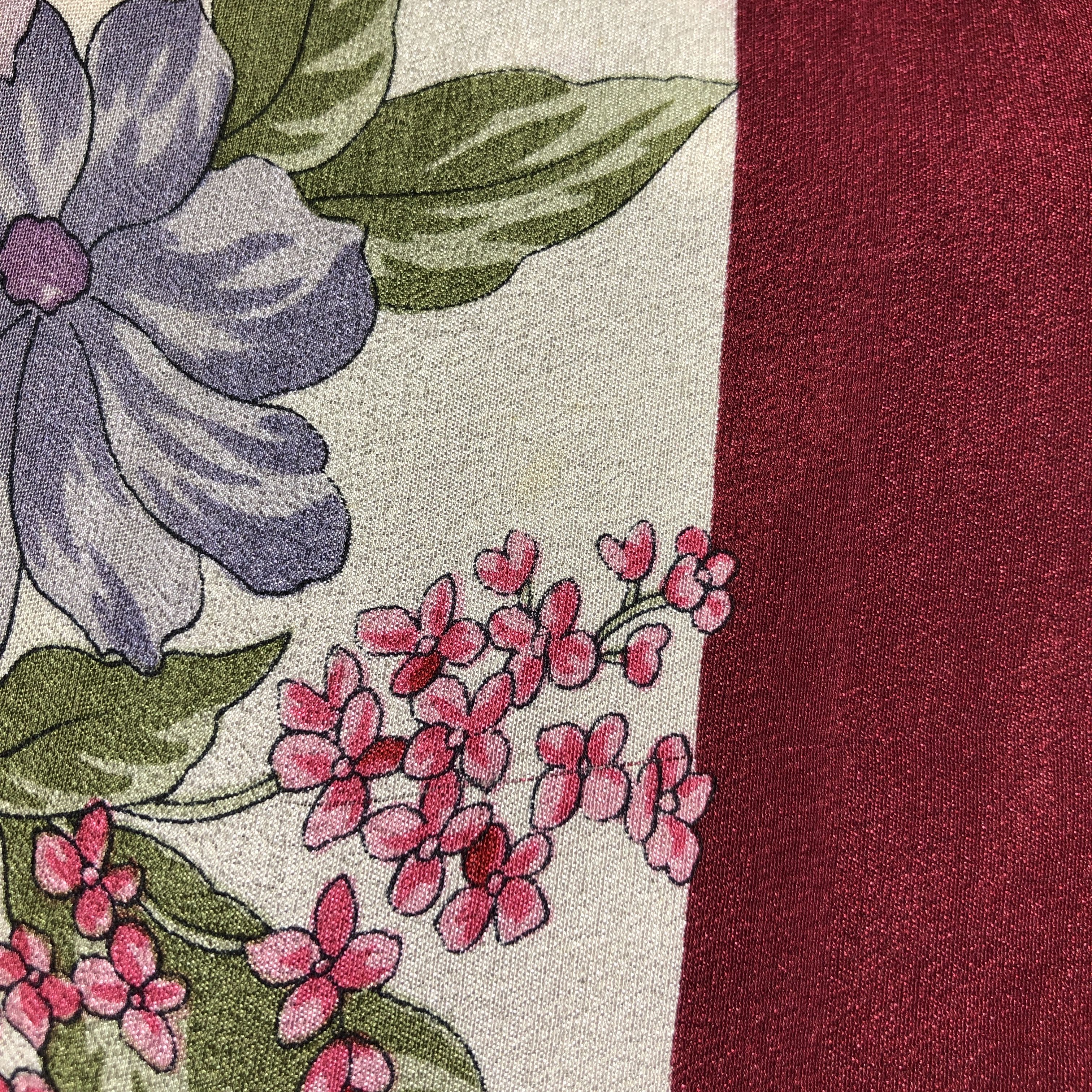 Vintage Luxury Lavish Floral Hand Rolled Silk Scarf M1021 Size ONE SIZE - 7 Thumbnail