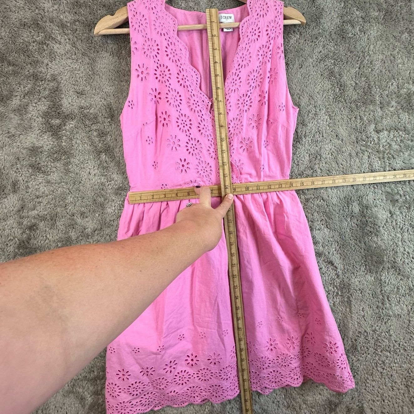J.Crew JCrew Pink Border Eyelet Dress Sleeveless Surplice 2 XS Size XS / US 0-2 / IT 36-38 - 6 Thumbnail