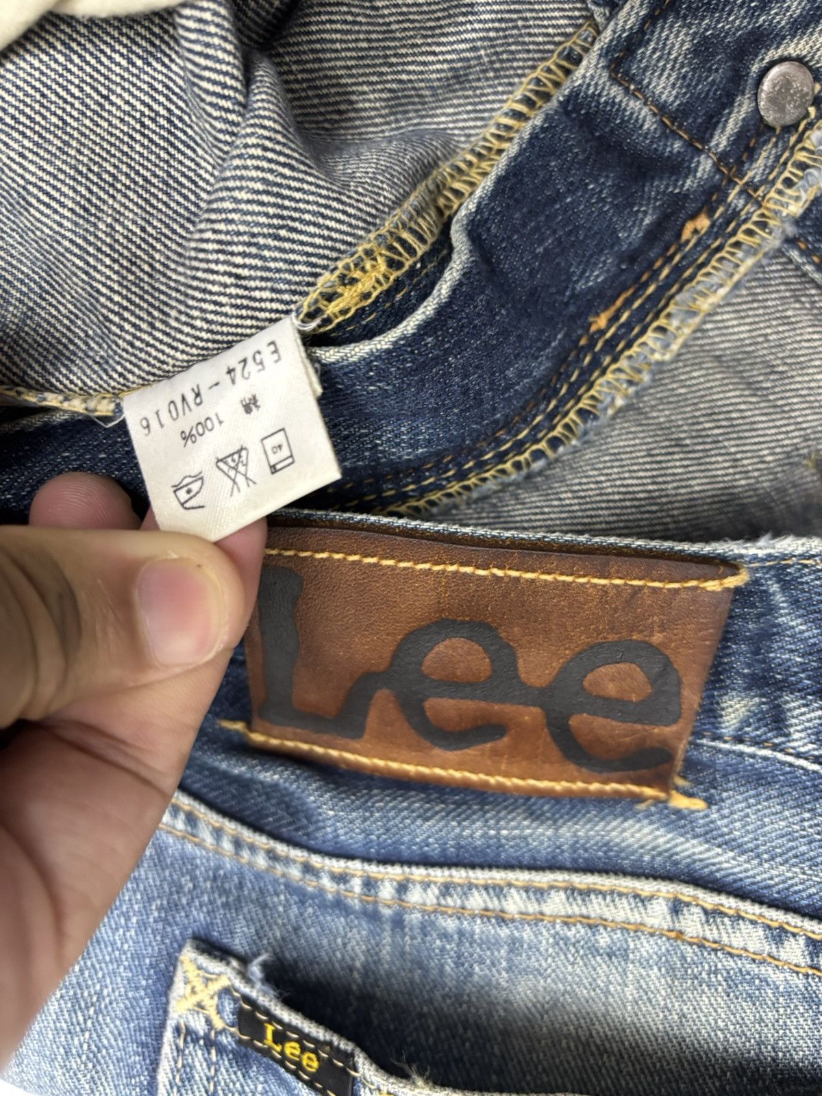 Lee 🔥VINTAGE LEE RIDERS HALF SELVEDGE DISTRESSED DENIM BAGGY Size US 33 - 9 Thumbnail