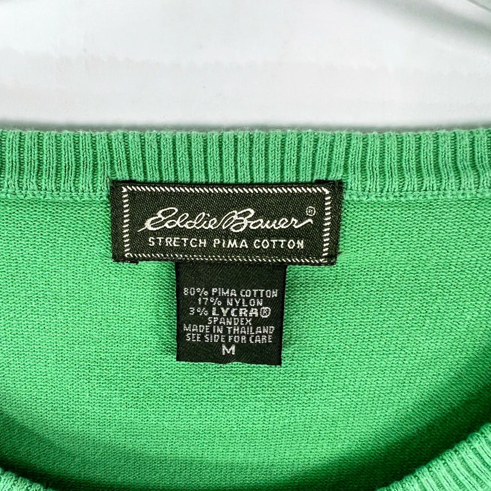 Eddie Bauer Eddie Bauer Women Pullover Sweater Knit 3/4 Sleeve Green Size M Regular Fit Pima Cotton Nylon Lycra Womens Size M / US 6-8 / IT 42-44 - 6 Thumbnail