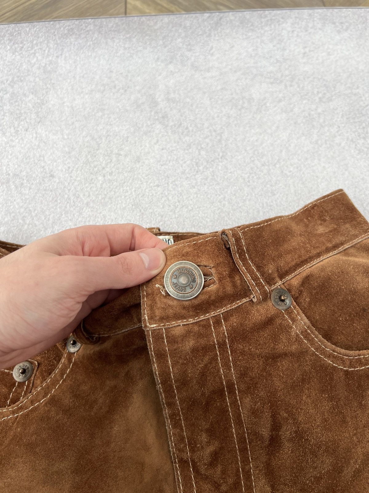 Designer × Moschino × Vintage Vintage Moschino Leather Women’s Rare Pants Cowboy Style Size 30" / US 8 / IT 44 - 11 Thumbnail
