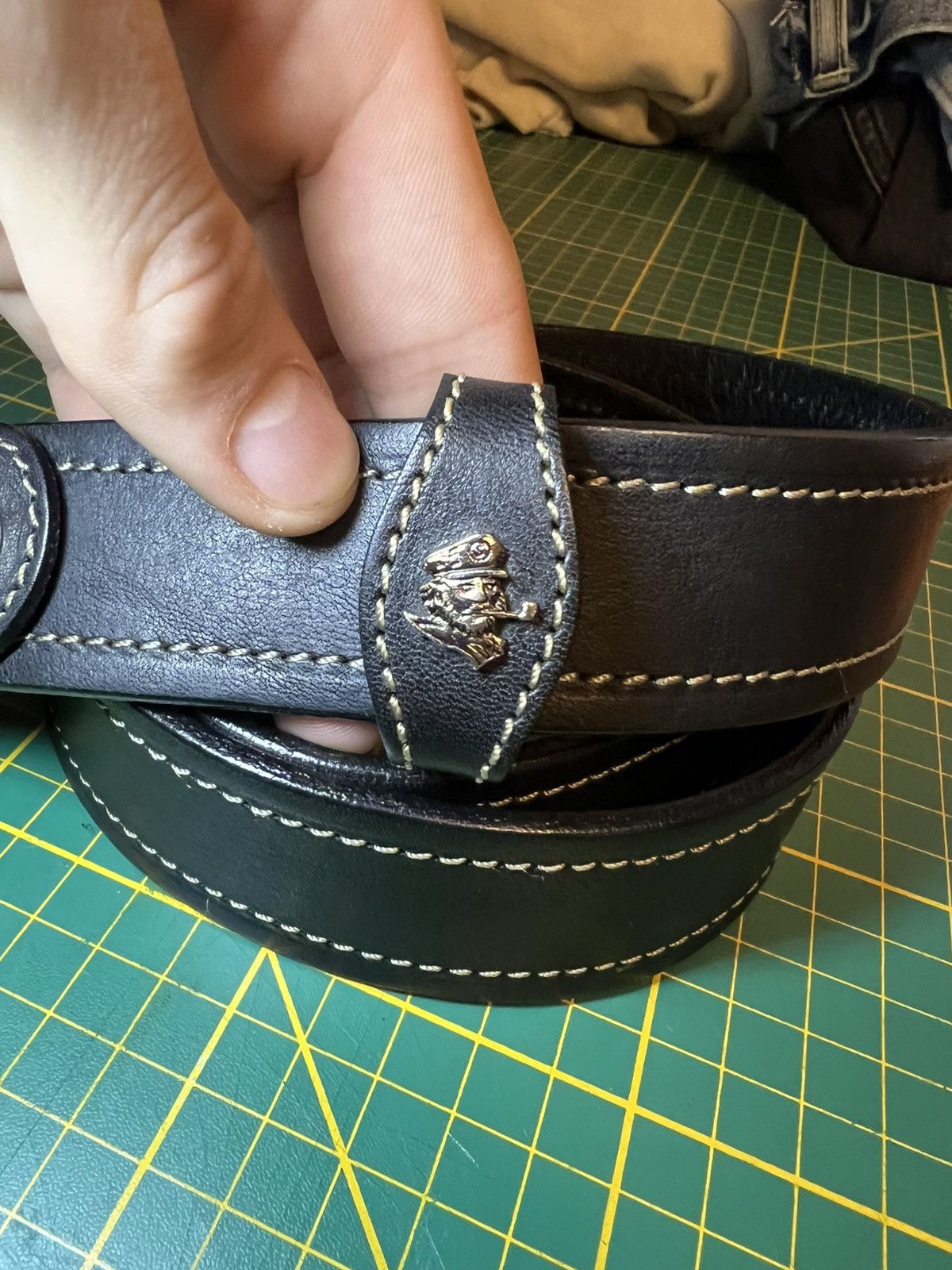 Vintage Vintage Sina Cova thick fully adjustable leather strap belt Size ONE SIZE - 2 Thumbnail