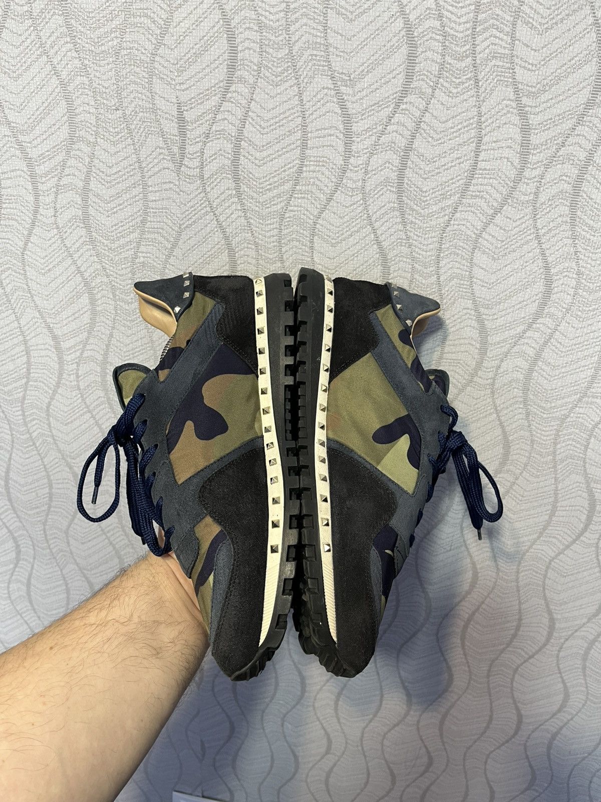 Valentino Valentino Garavani Rockrunner Camo Suede Leather Sneakers Size US 10 / EU 43 - 9 Thumbnail