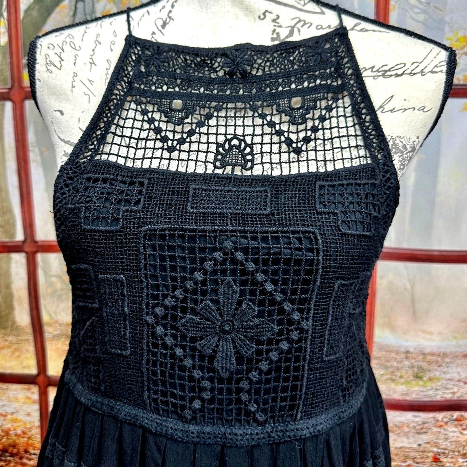 Free People Free People Emily Crocheted Illusion Little Black Dress S Size S / US 4 / IT 40 - 8 Thumbnail