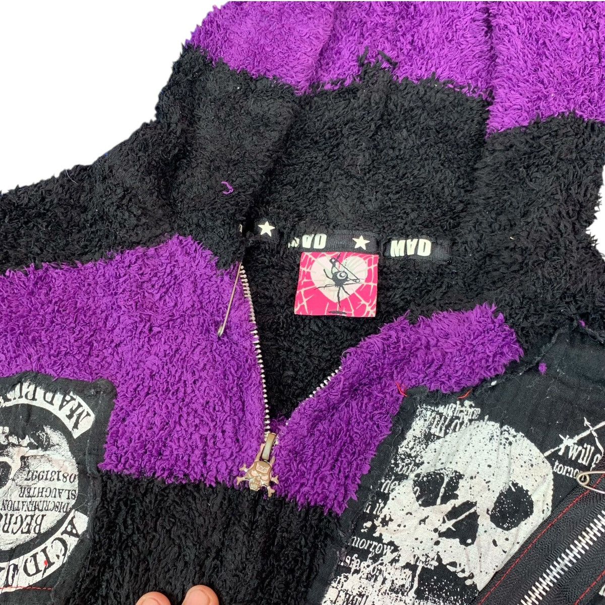 Japanese Brand Vintage Mad Punks Patchwork Cardigan Hoodie Sweater Gothic Size US S / EU 44-46 / 1 - 5 Thumbnail