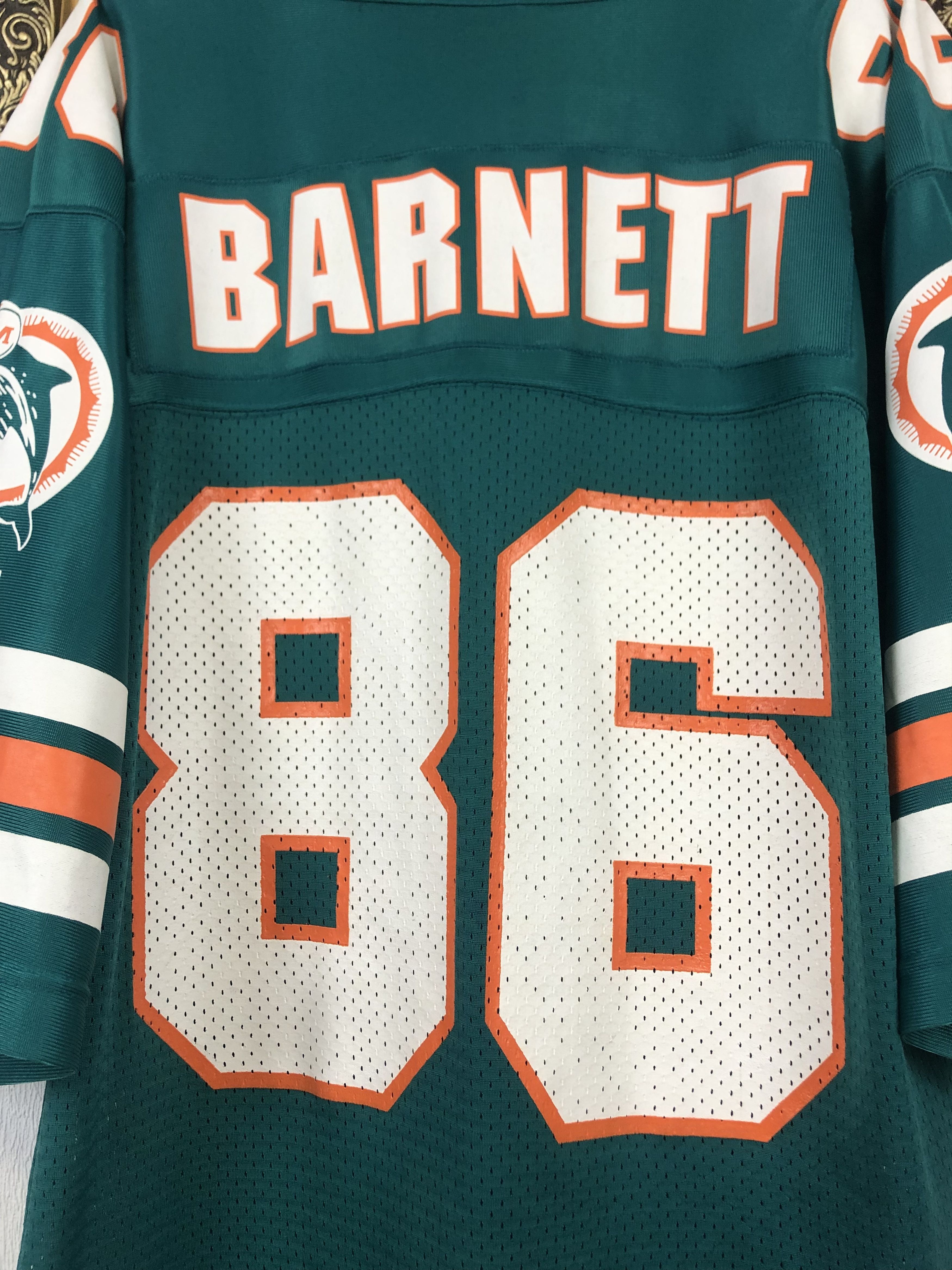 Starter Vintage NFL Miami Dolphins BARNETT #86 Jersey Rare Shirt Size US XL / EU 56 / 4 - 14 Thumbnail