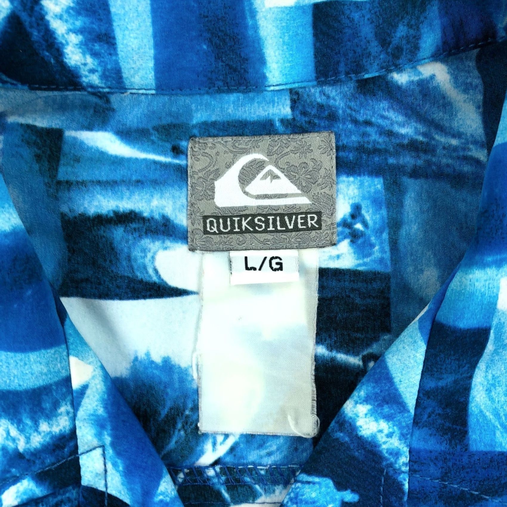 Quiksilver VINTAGE Quiksilver Shirt Mens L Aloha Eddie Aikau Kelly Slater Surf Y2K Beach Graphic Print Button-Up Collared Short Sleeve Cotton Blue Casual Size US L / EU 52-54 / 3 - 4 Thumbnail