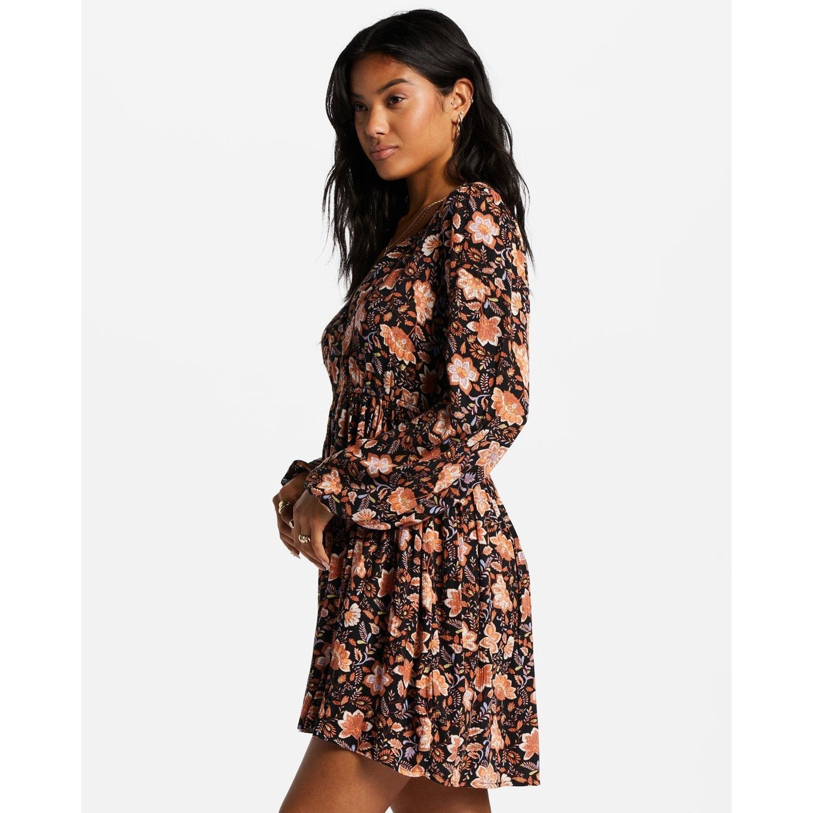 Billabong Billabong Tunic Sweetest Dream Floral Dress Long Sleeve Size M / US 6-8 / IT 42-44 - 3 Thumbnail