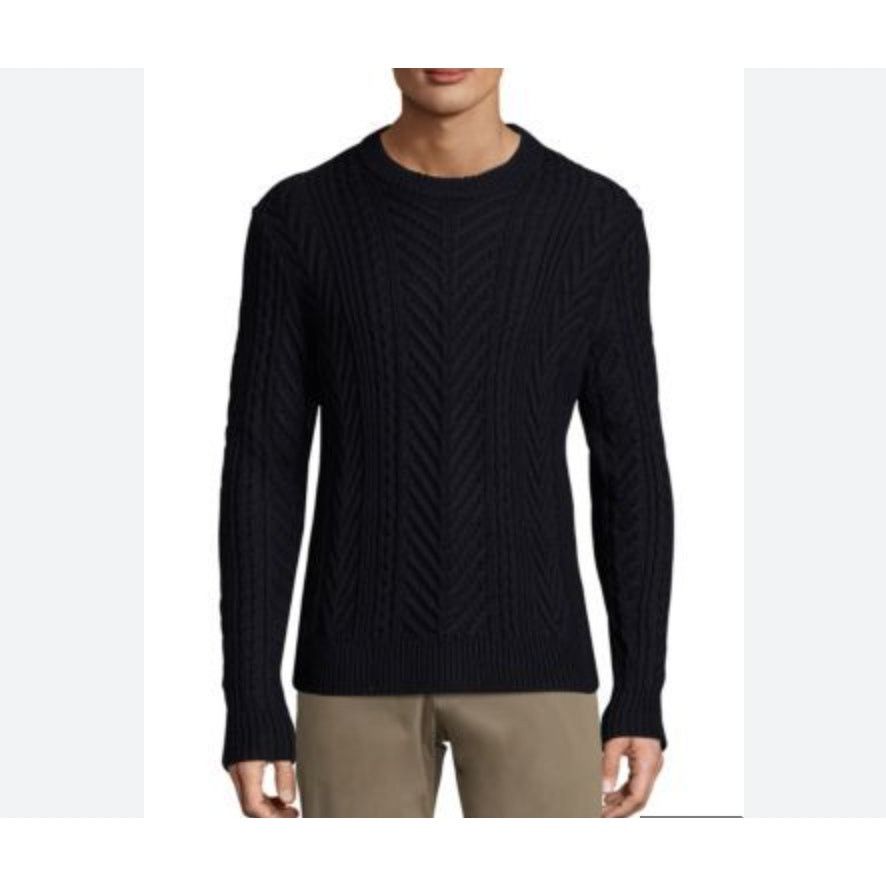 THEORY Cellan sale Wool Sweater Merino Wool Navy Long Sleeve Crew Neck