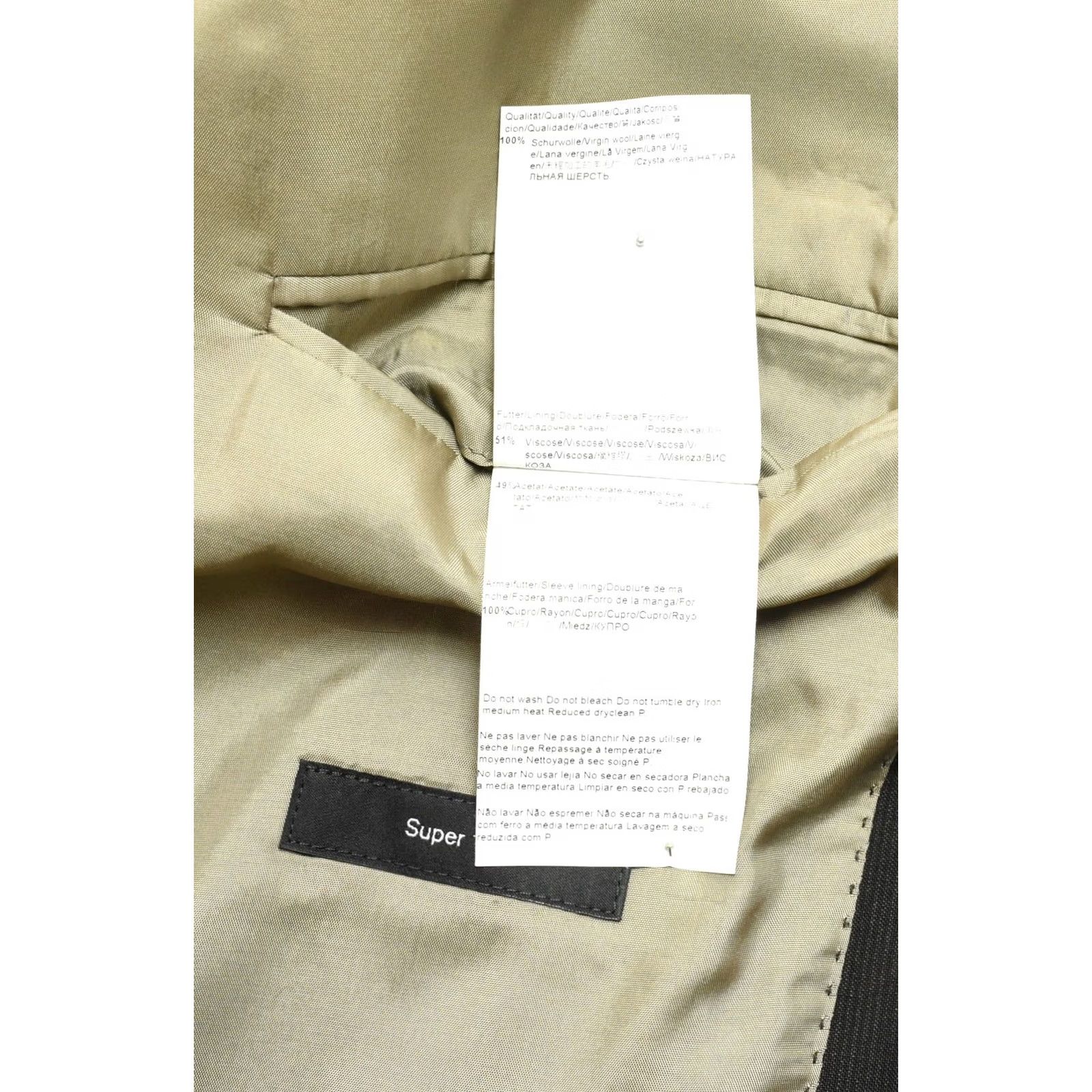 Hugo Boss HUGO BOSS Black Label Super 100 Bertolucci/Movie Blazer Men US 40L Wool Blazer Mens Wool Solid Notch Lapel Long Sleeve 40L Grey Size 40R - 7 Thumbnail