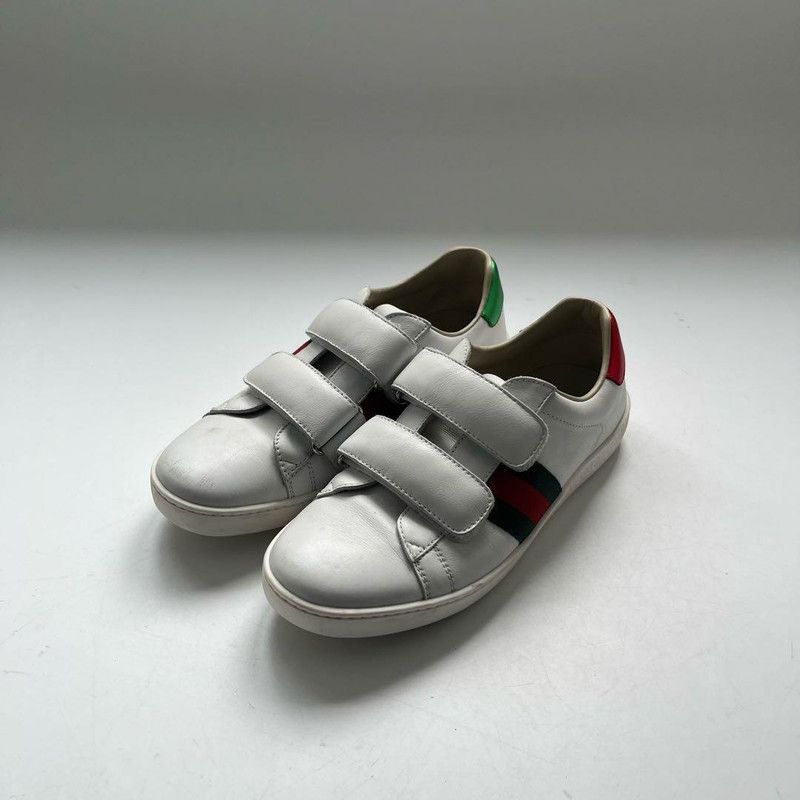 Gucci Gucci Kids White Leather Ace Sneakers 0079 Size US 5 / EU 37 - 1 Thumbnail