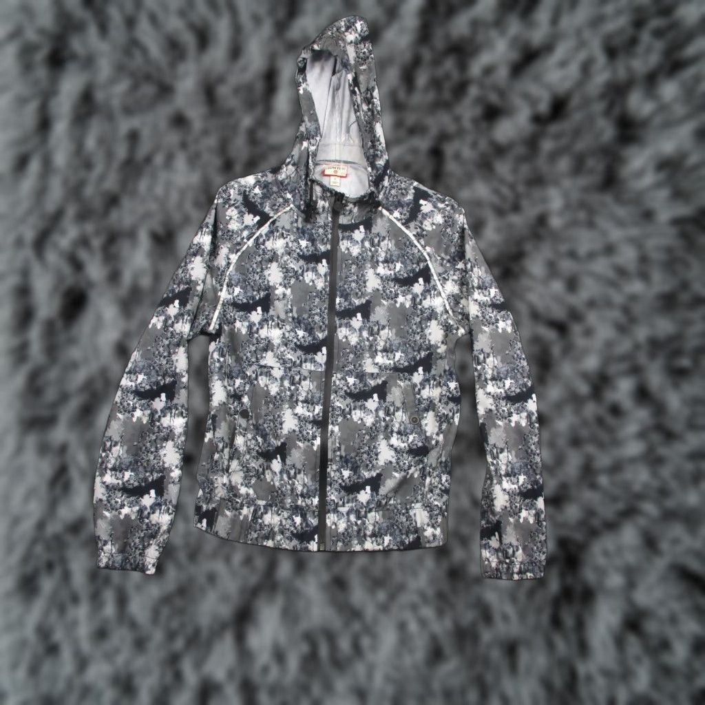 Hunter Hunter for Target Jacket Womens Small Gray Black Camo Hooded Windbreaker Size S / US 4 / IT 40 - 1 Thumbnail