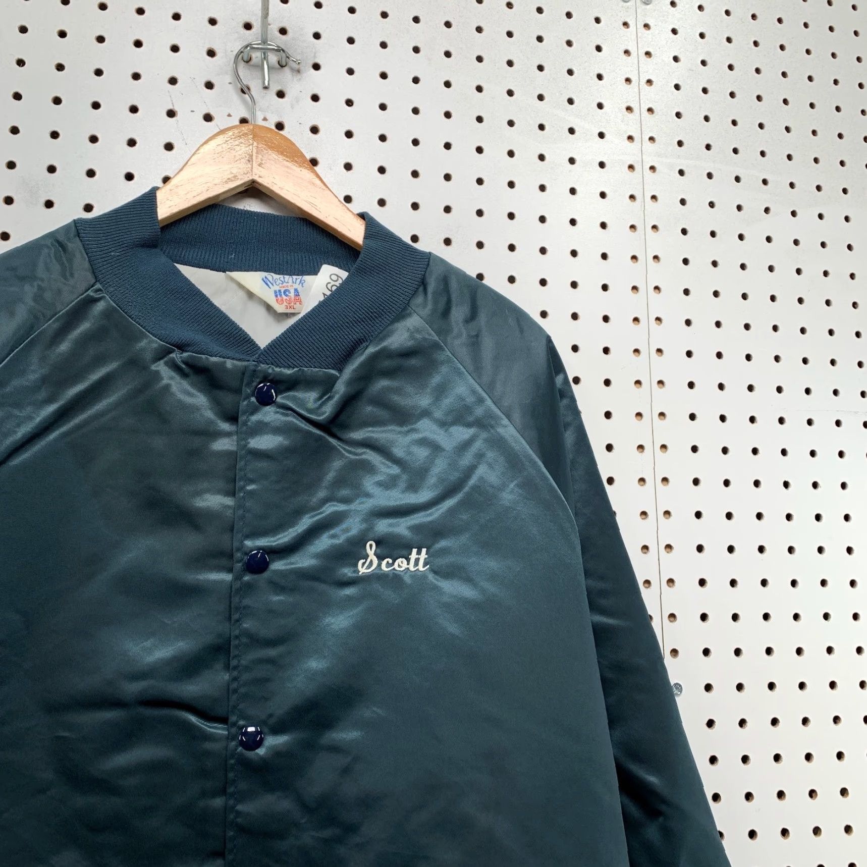 Vintage VINTAGE Ark Jacket Mens 3XL Blue Satin Bomber Jacket Fire Department Rushville NY? Size US XXL / EU 58 / 5 - 7 Thumbnail