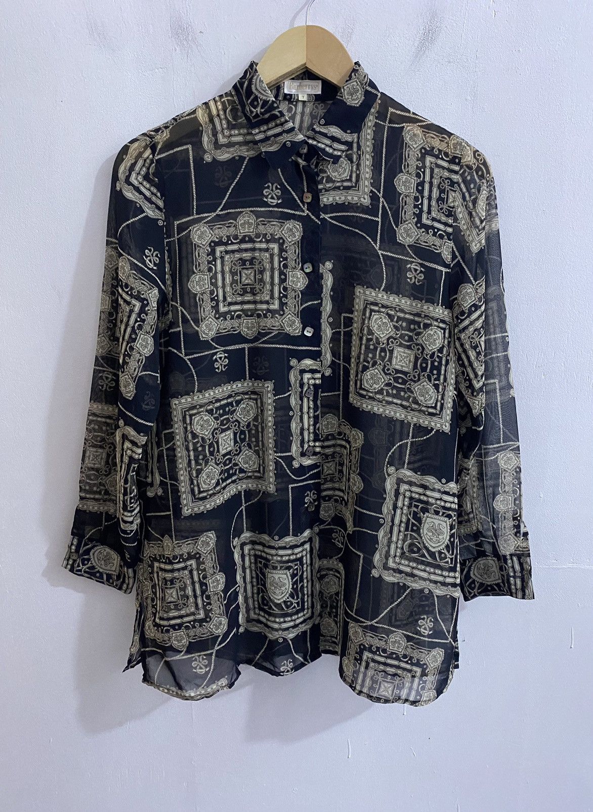 Burberry Burberrys Sheer See Through 80s Shirts Size US S / EU 44-46 / 1 - 1 Thumbnail