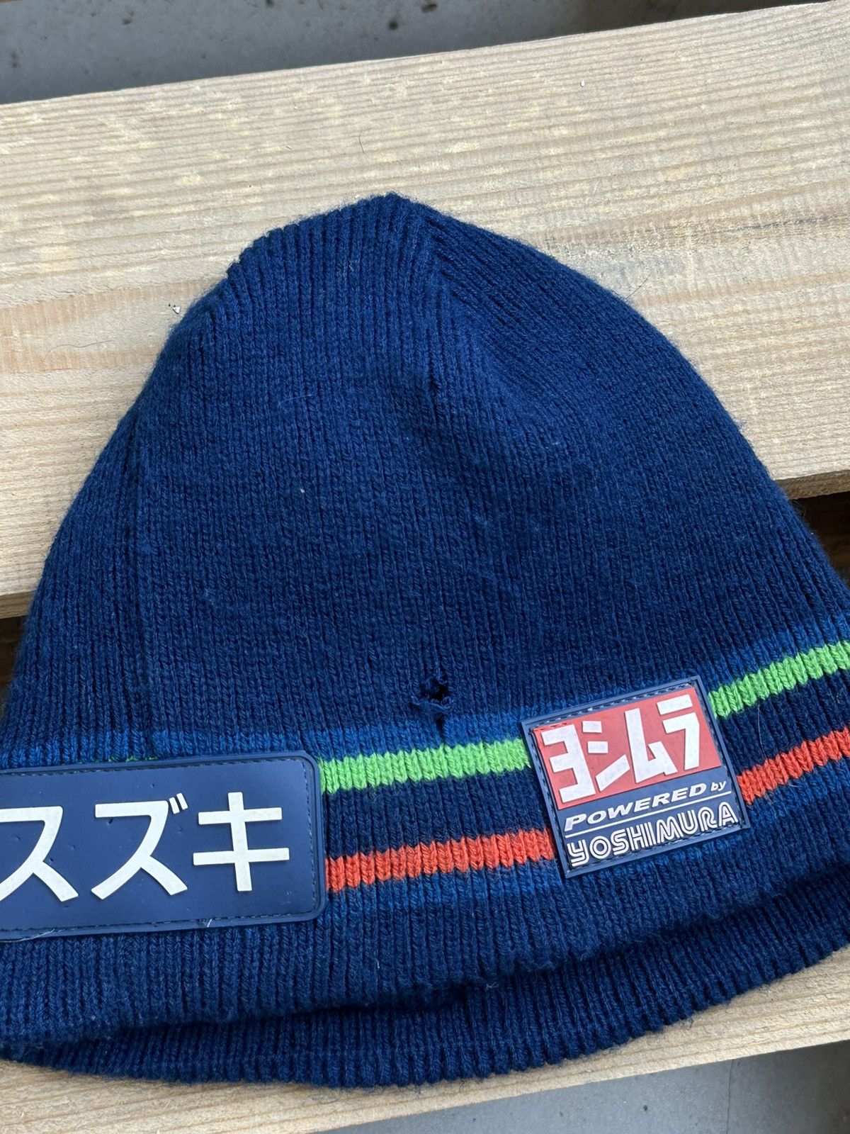 Vintage Vintage Suzuki GSXR Blue Racing Beanie Hat Size ONE SIZE - 5 Thumbnail