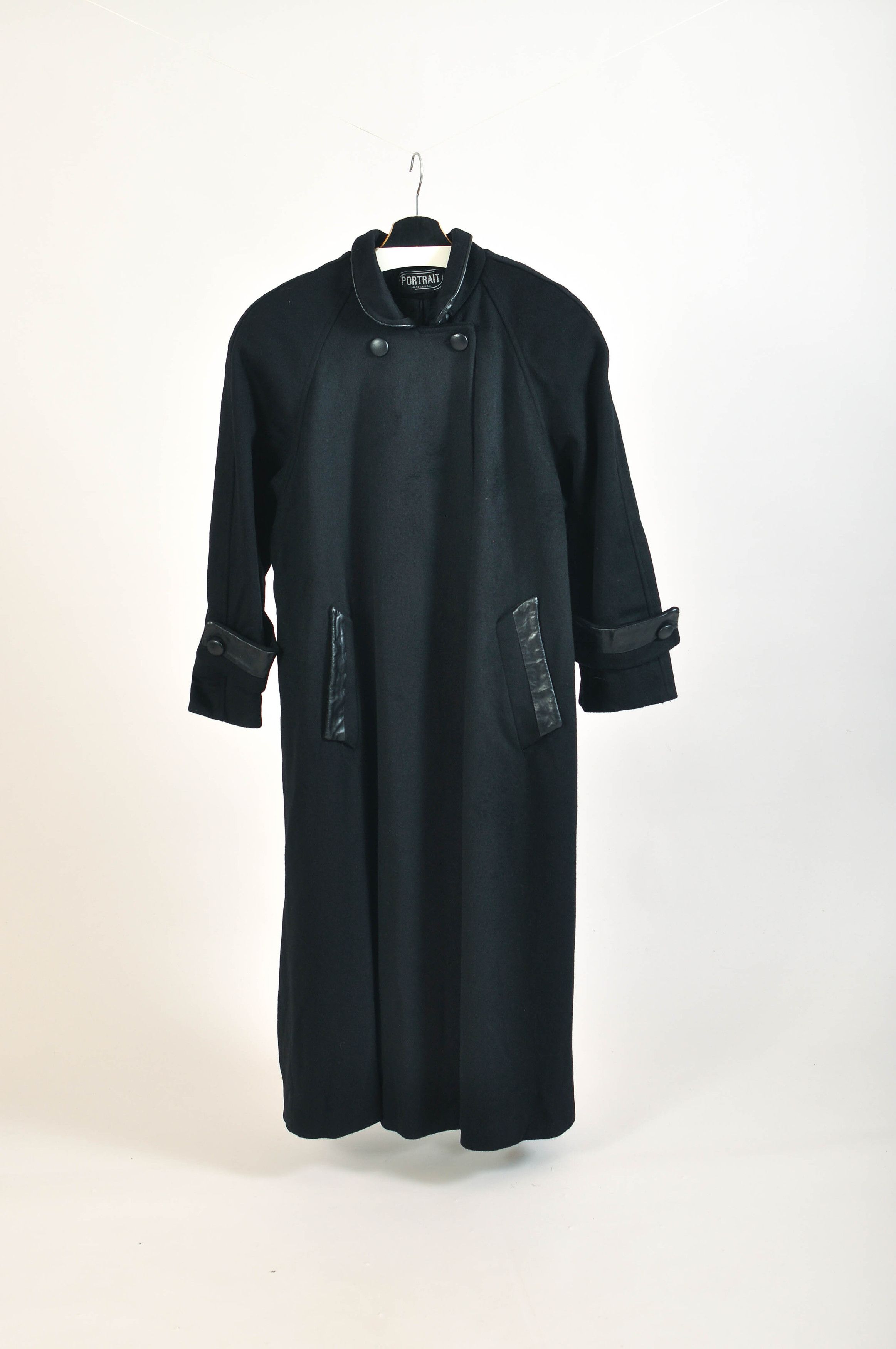 Other Vintage 80s maxi wool coat in black Size L / US 10 / IT 46 - 1 Thumbnail