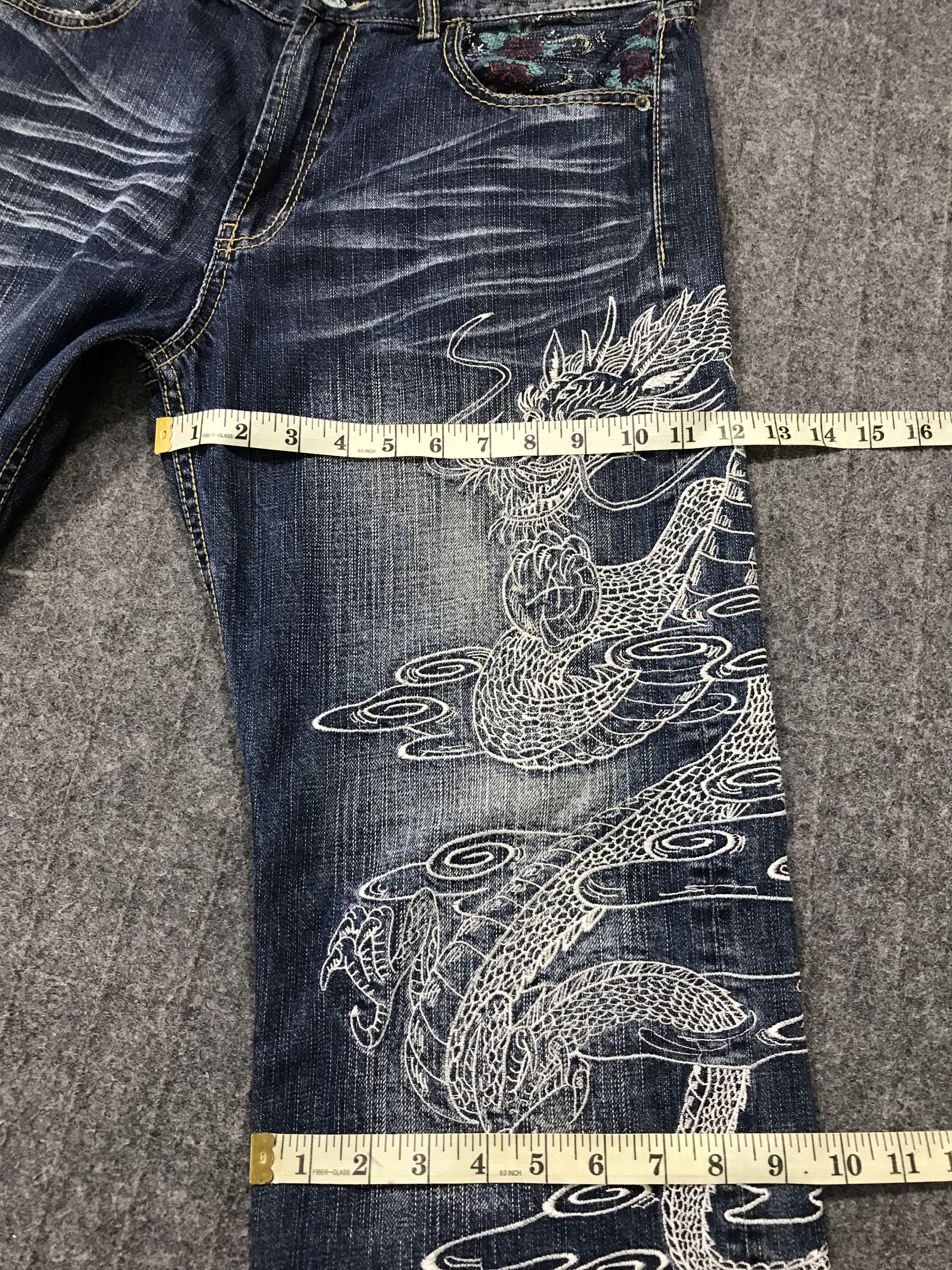 Japanese Brand Vintage Japanese Brand Embroidery Dragon Zipper Jeans Size US 34 / EU 50 - 17 Thumbnail