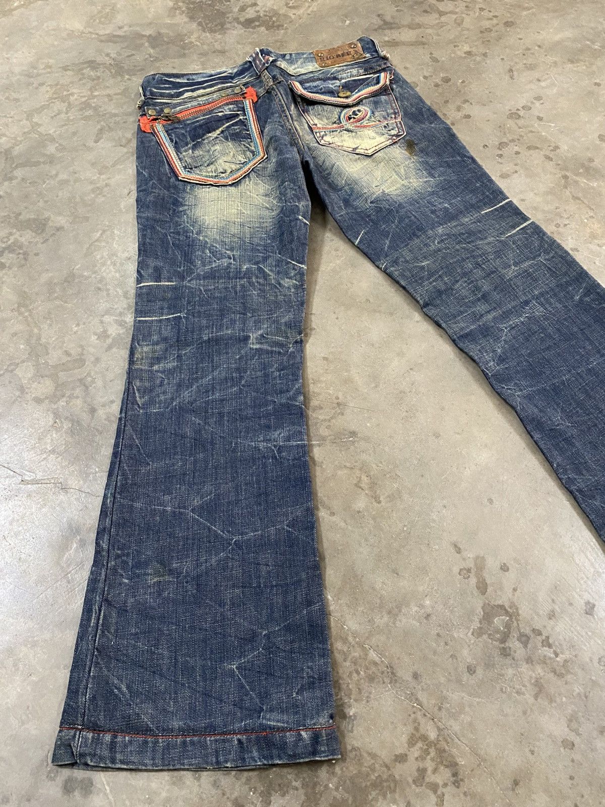 Hysteric Glamour Flare Jeans Japanese Riobera Mud Rusty Denim @301 Size US 31 - 1 Thumbnail