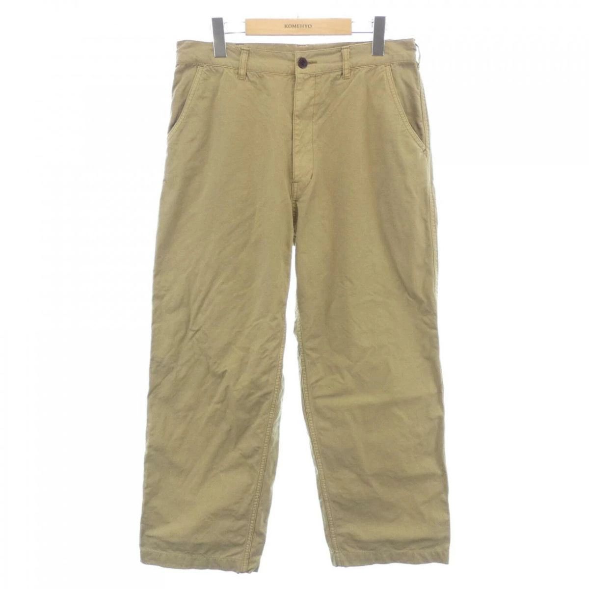 Comme des Garcons Homme Cropped Pants Straight Cut Plain Zipper Nylon Beige Size US 32 / EU 48 - 1 Thumbnail