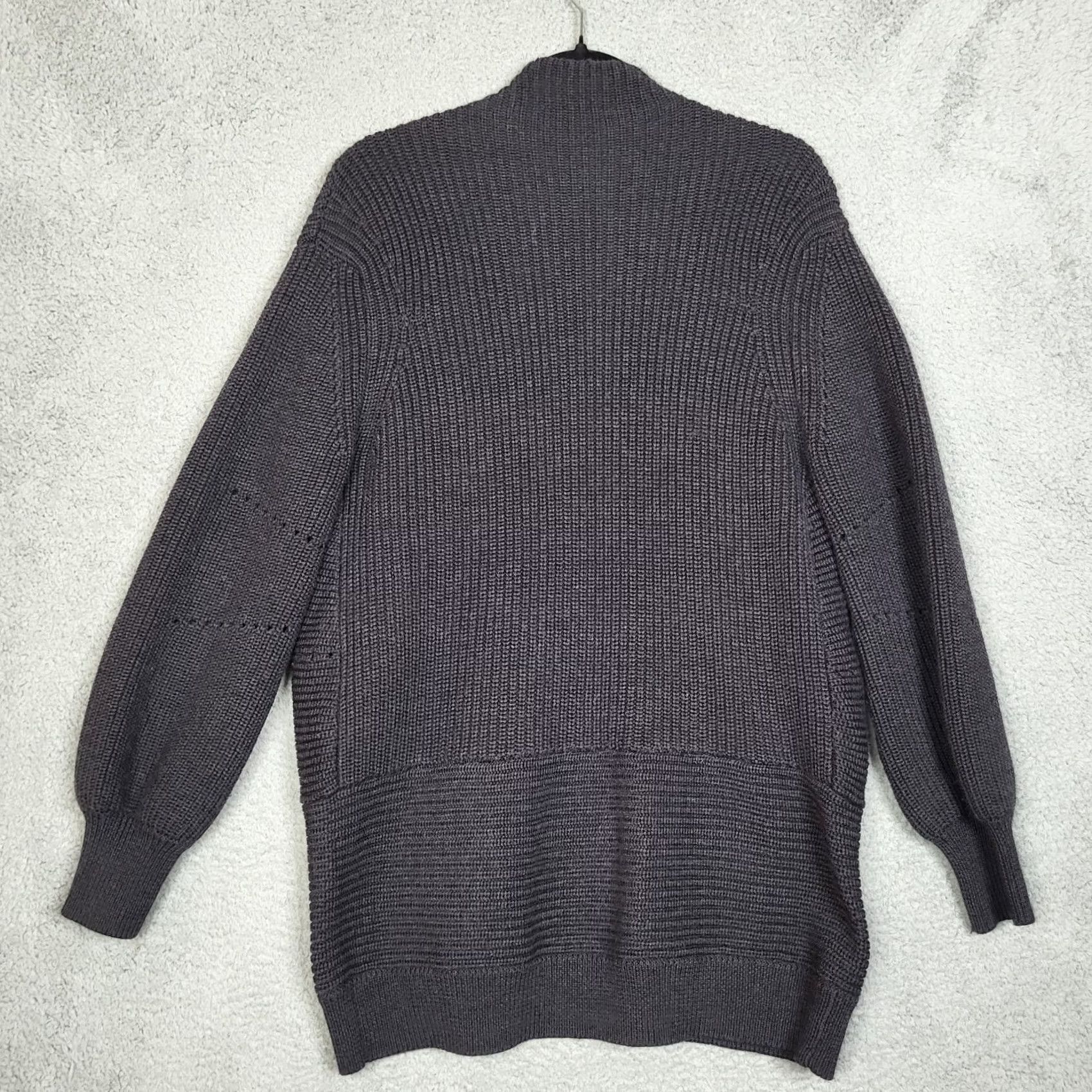 Vintage Wilfred Women’s black heavy knit open front 100% Merino wool cardigan Size S Size S / US 4 / IT 40 - 4 Thumbnail