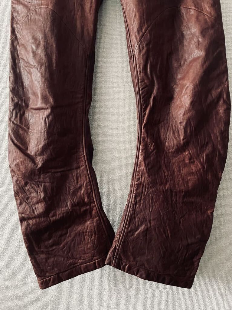 Carpe Diem × Maurizio Altieri Leather Banana Leg Pants Size US 32 / EU 48 - 4 Thumbnail