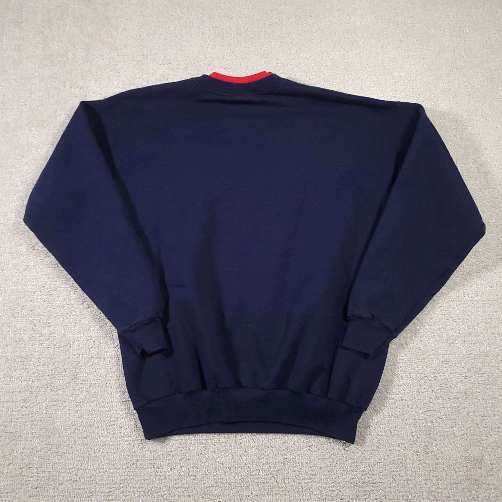 Vintage VINTAGE M&C Sportswear Grandma Sweater Embroidered Women’s Large Blue Pullover Crew Neck Knit - 90s Casual Regular Fit Sweatshirt (Womens) Size L / US 10 / IT 46 - 7 Thumbnail