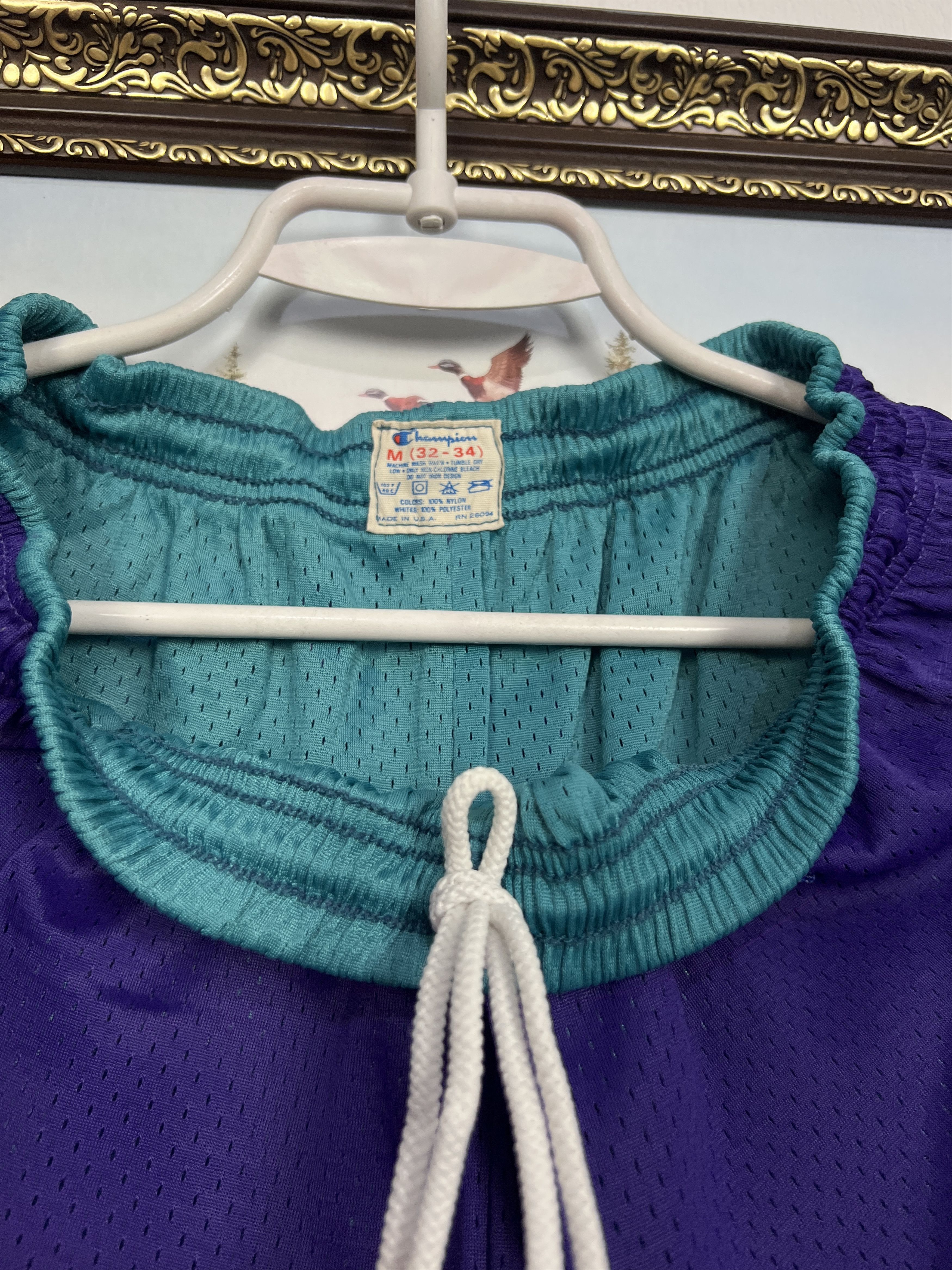 Champion Vintage 90's Charlotte Hornets Double Sided Shorts NBA Size US 32 / EU 48 - 5 Thumbnail