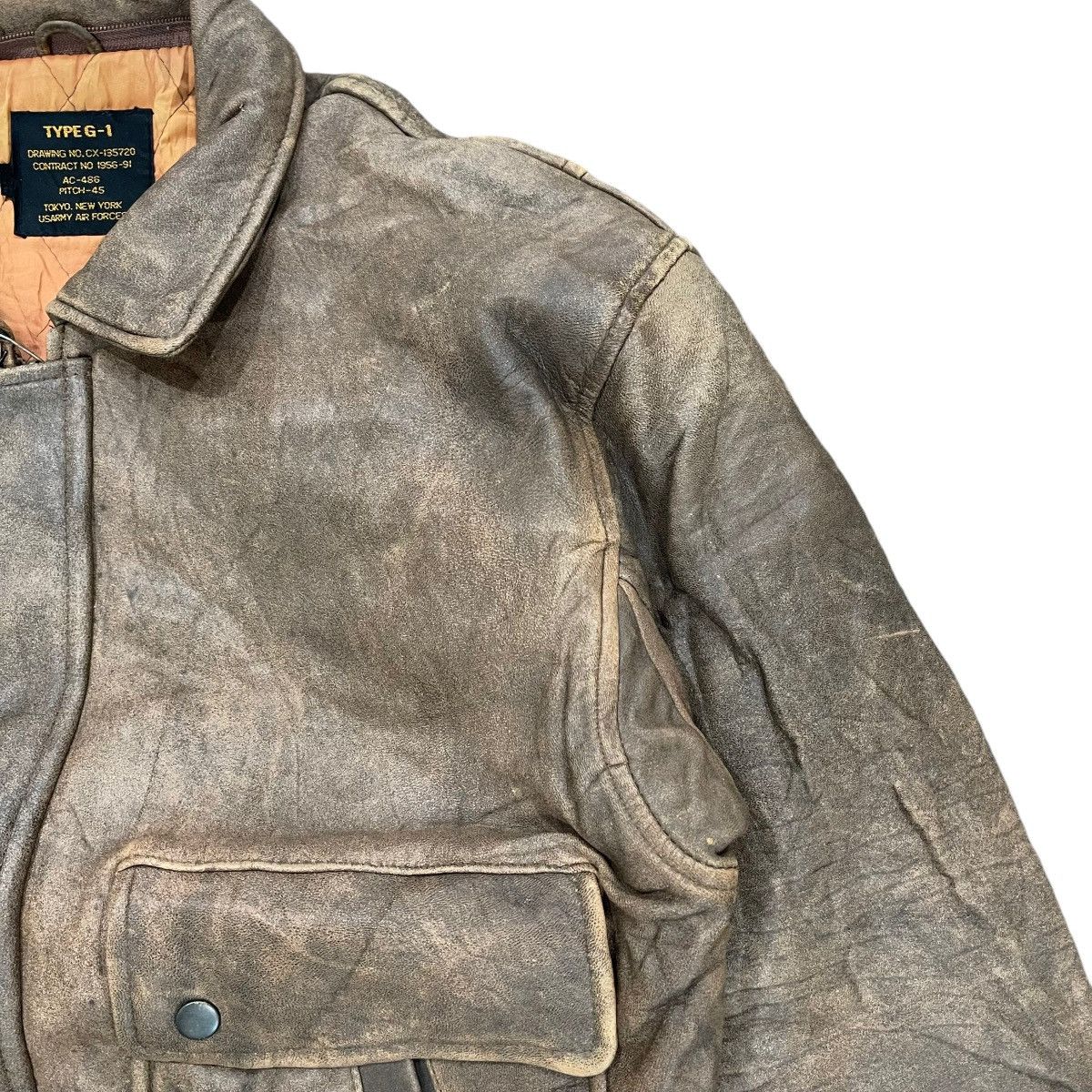 Avirex Vtg 80s Type G-1 US Army Air Force Leather Bomber Jacket Size US M / EU 48-50 / 2 - 3 Thumbnail