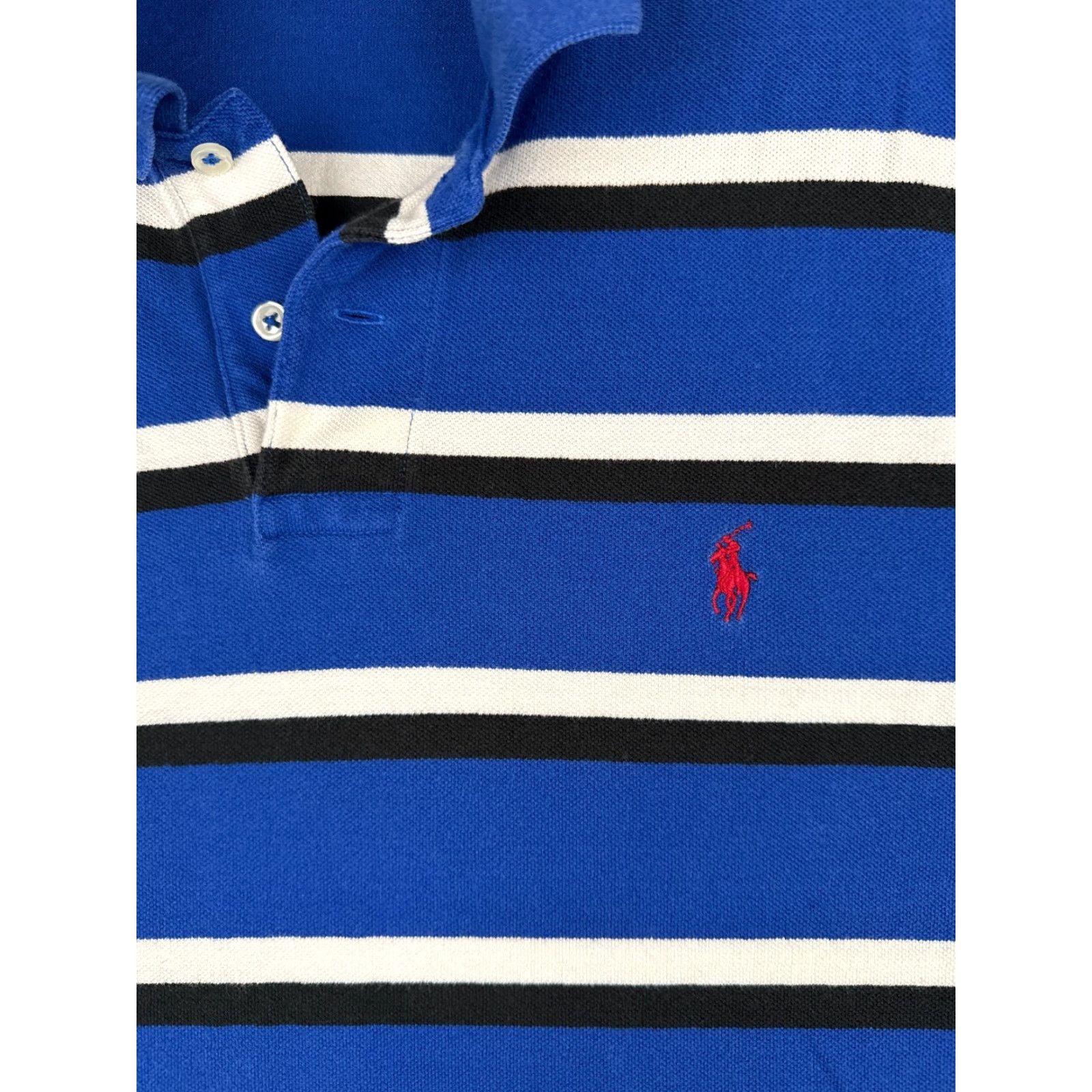Ralph Lauren VINTAGE Ralph Lauren Polo Shirt Mens XL Blue Stripe Cotton Custom Fit Size US XL / EU 56 / 4 - 6 Thumbnail