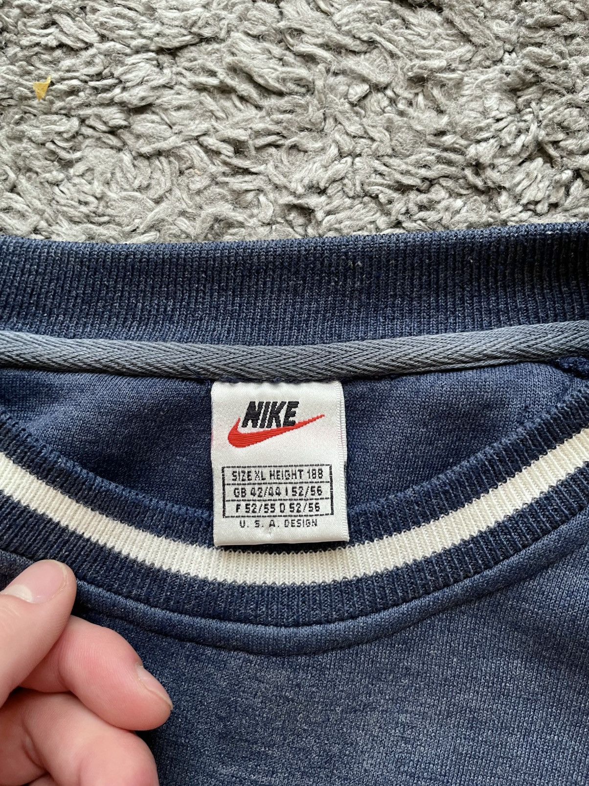 Nike × Vintage 90s Nike Vintage Sweatshirt Streetwear Center Logo Swoosh Size US XL / EU 56 / 4 - 9 Thumbnail