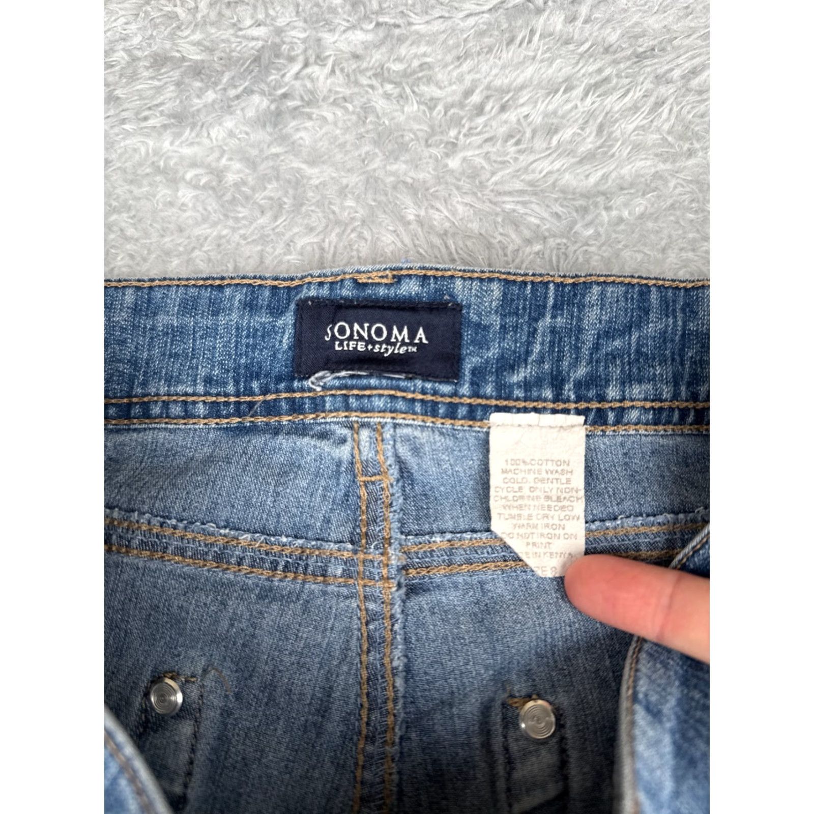 Denime Sonoma Jeans Womens 8 Blue Denim Capri Mid Rise Cotton 30x20 LIFE+Style Size 30" / US 8 / IT 44 - 6 Thumbnail
