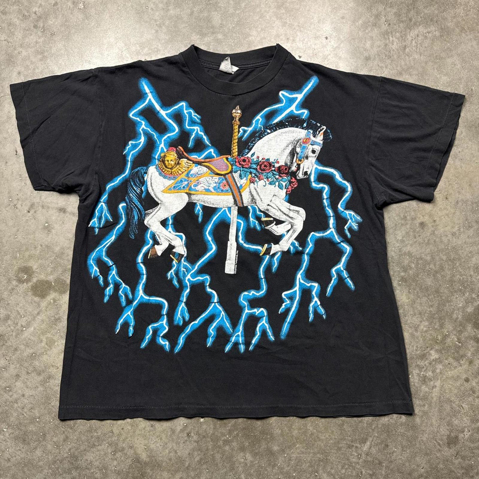 Other American Thunder Lighting Carousel Horse 90s Graphic T-Shirt Size US XL / EU 56 / 4 - 1 Thumbnail