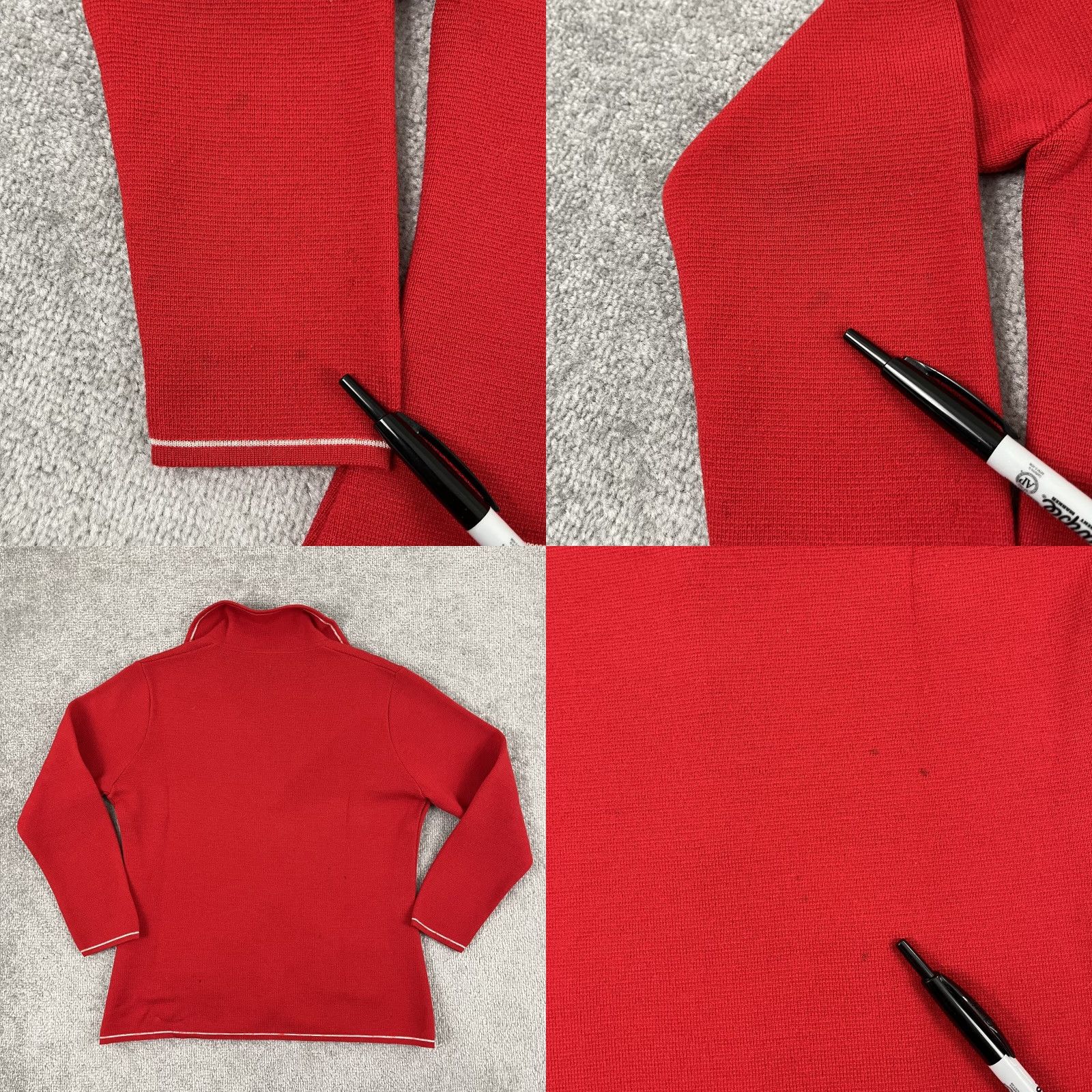 Vintage VINTAGE Woodward & Lothrop Sweater Womens M Red Wool Notched Grandpa Italy 80s Size M / US 6-8 / IT 42-44 - 8 Thumbnail