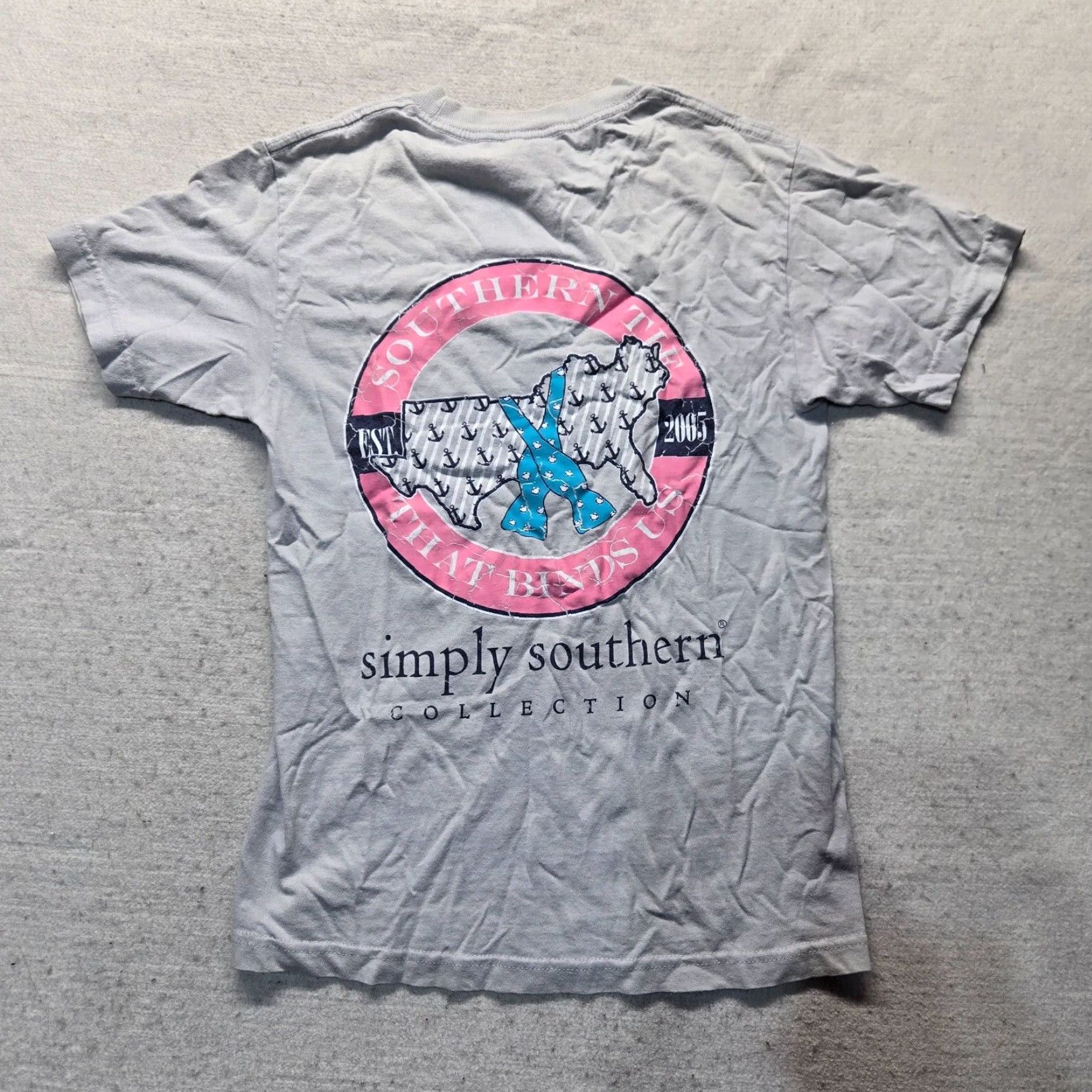 Vintage Simply Southern Women's S T-Shirt Blue Crew Neck Logo Preppy Casual KnIT Top Size S / US 4 / IT 40 - 8 Thumbnail