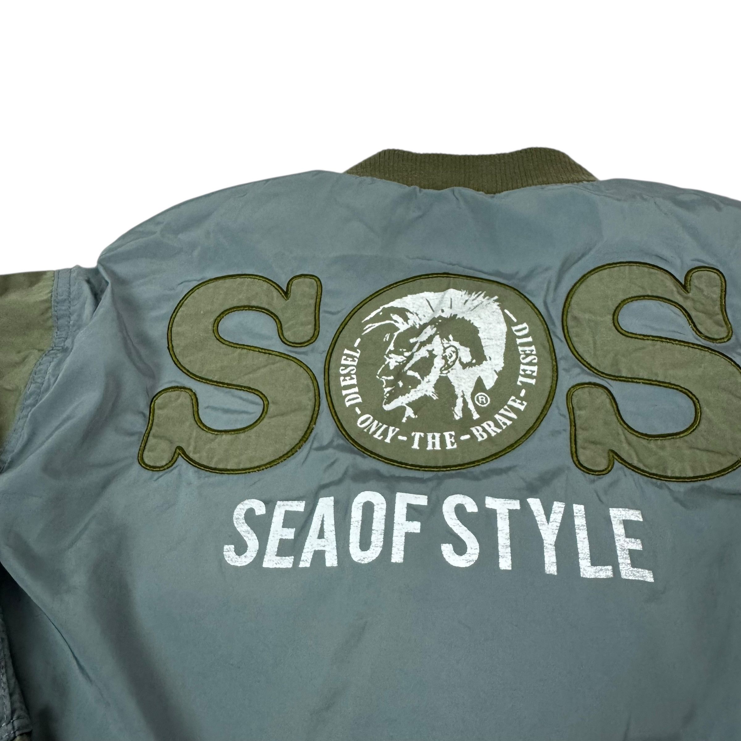 Diesel Diesel Green Gray Cotton Sea Of Style Bomber Jacket 2XL Size US M / EU 48-50 / 2 - 4 Thumbnail