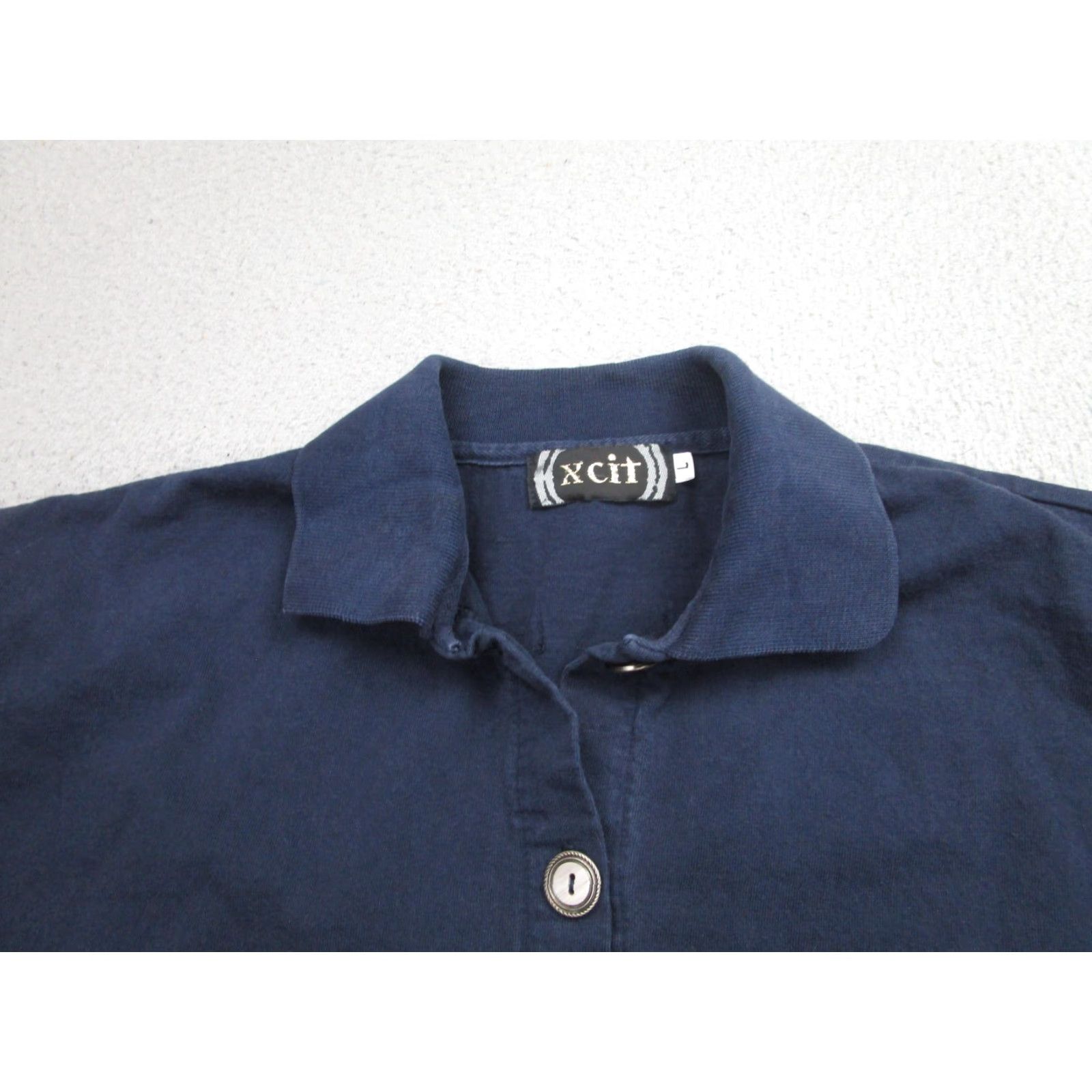 Vintage VINTAGE Xcit Shirt Womens Large Navy Blue Button-Up Long Sleeve Made USA Casual Cotton Women’s Large Navy Button Front Size L / US 10 / IT 46 - 3 Thumbnail