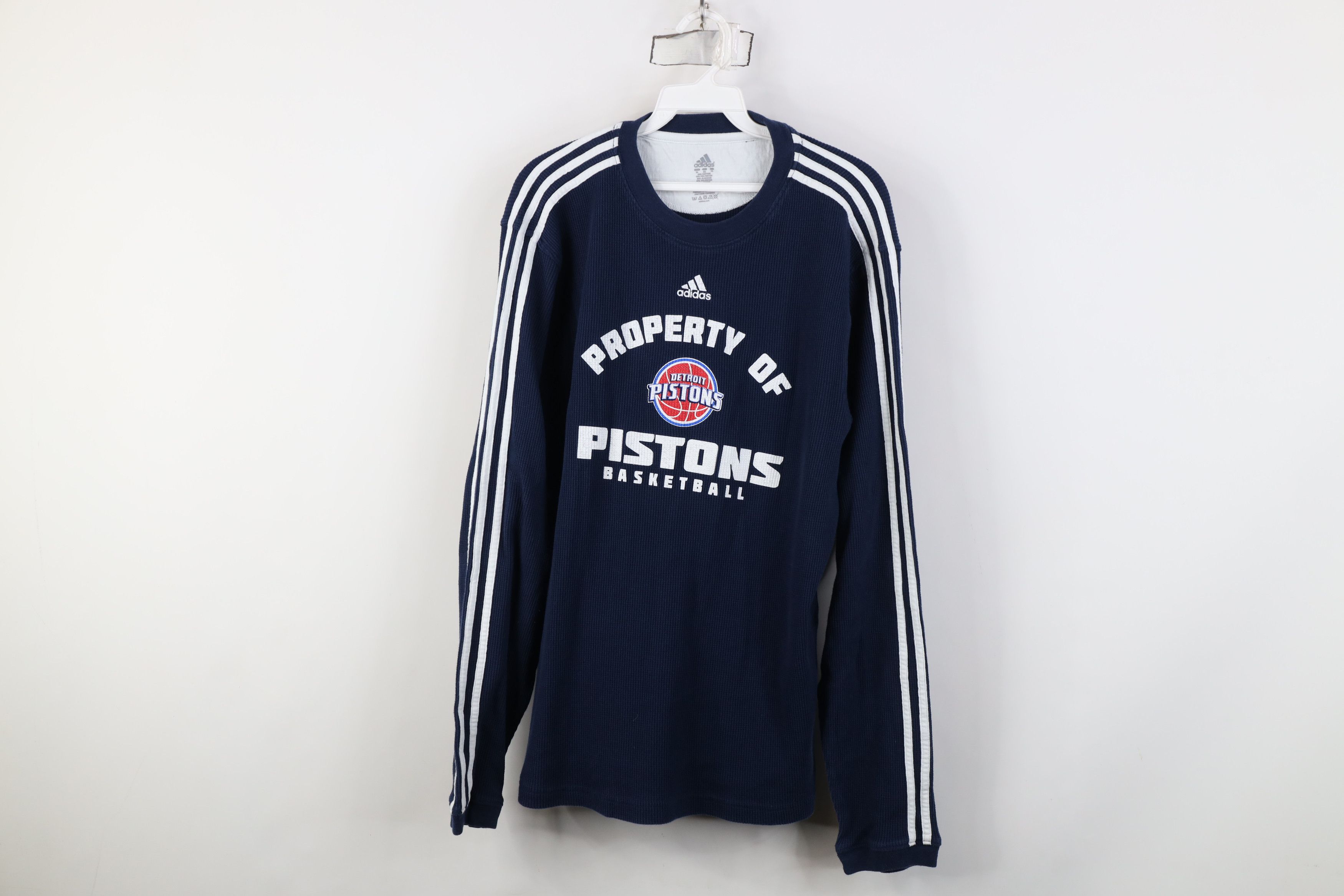 Adidas Vintage Adidas Basketball Thermal Waffle Knit T-Shirt Blue Size US XL / EU 56 / 4 - 1 Thumbnail
