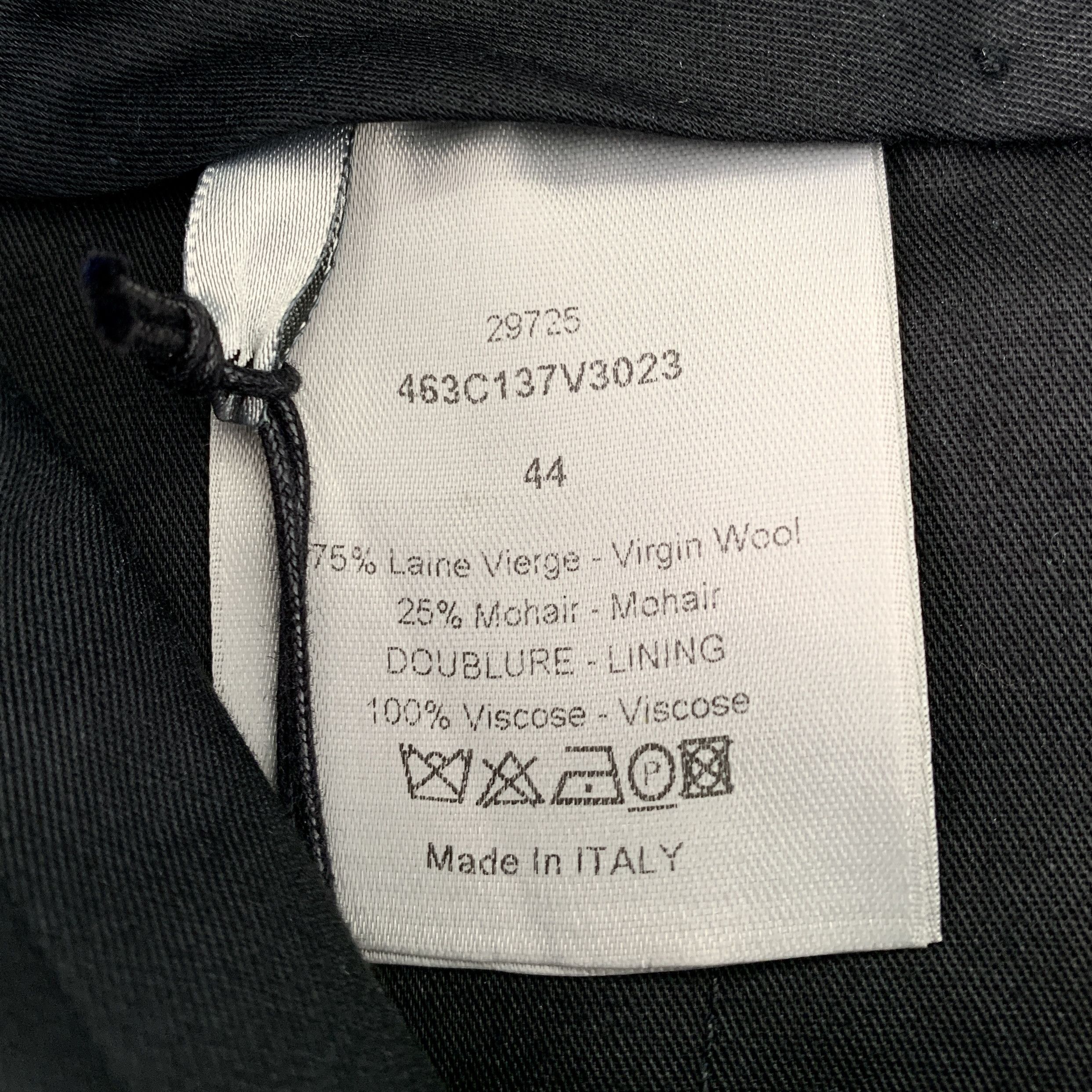 Dior Dior Blue Wool Straight-Leg Trousers (Size L) Size US 28 / EU 44 - 2 Thumbnail