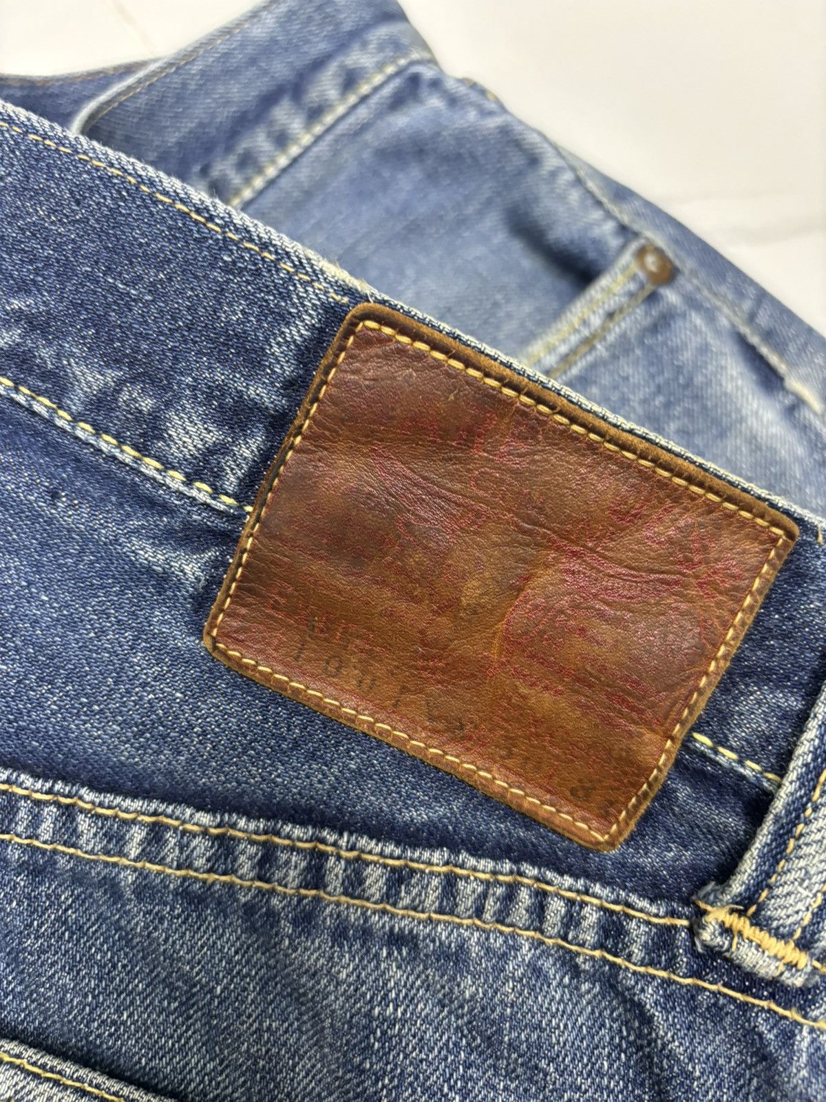 Sugar Cane VINTAGE 80s WAREHOUSE REDLINE SELVEDGE DENIM JEANS Size US 30 / EU 46 - 11 Thumbnail