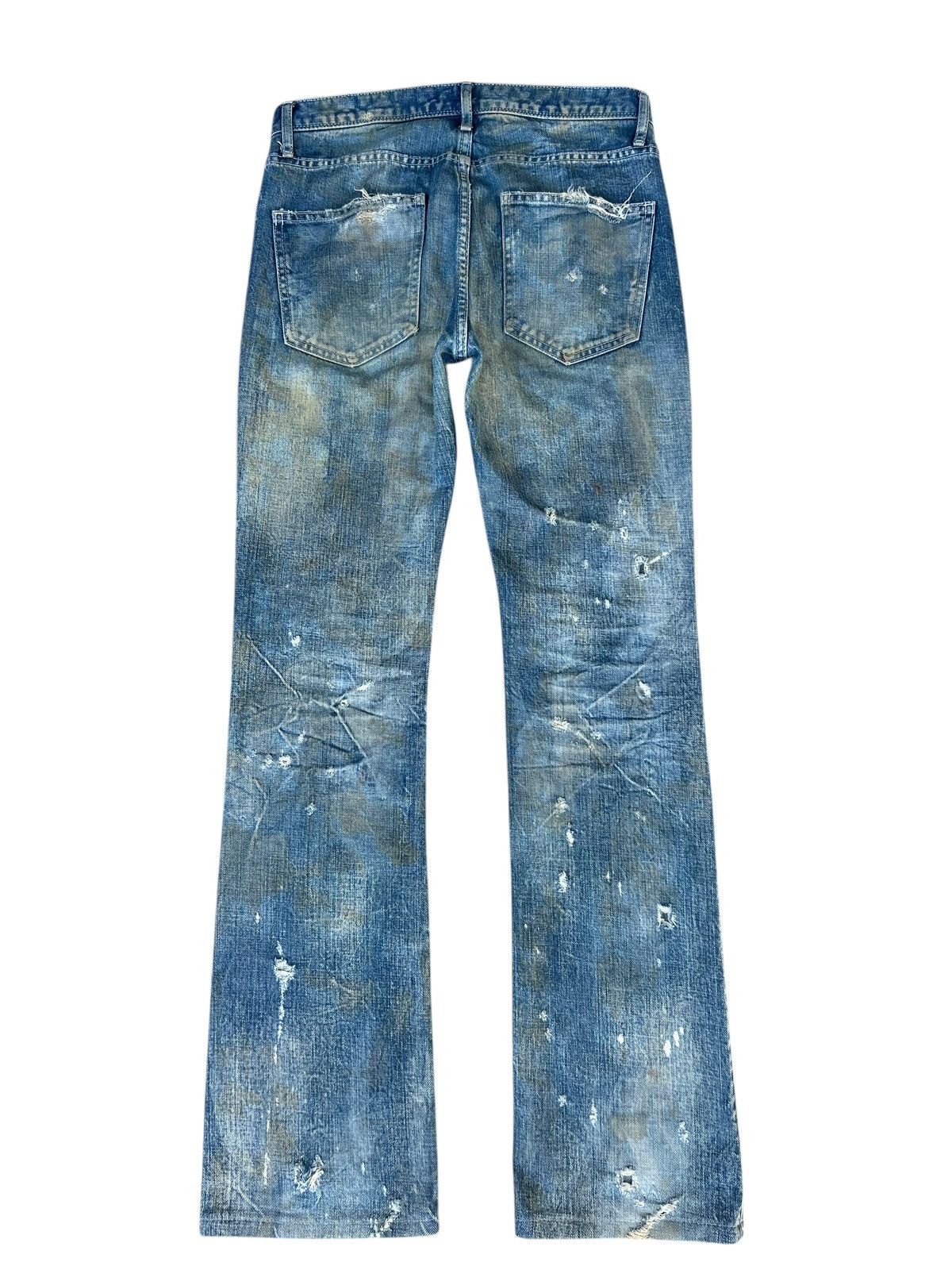 Japanese Brand Dirty Mud Stains Distress Denim Ufin & Sons Flare Jeans Size US 30 / EU 46 - 14 Thumbnail