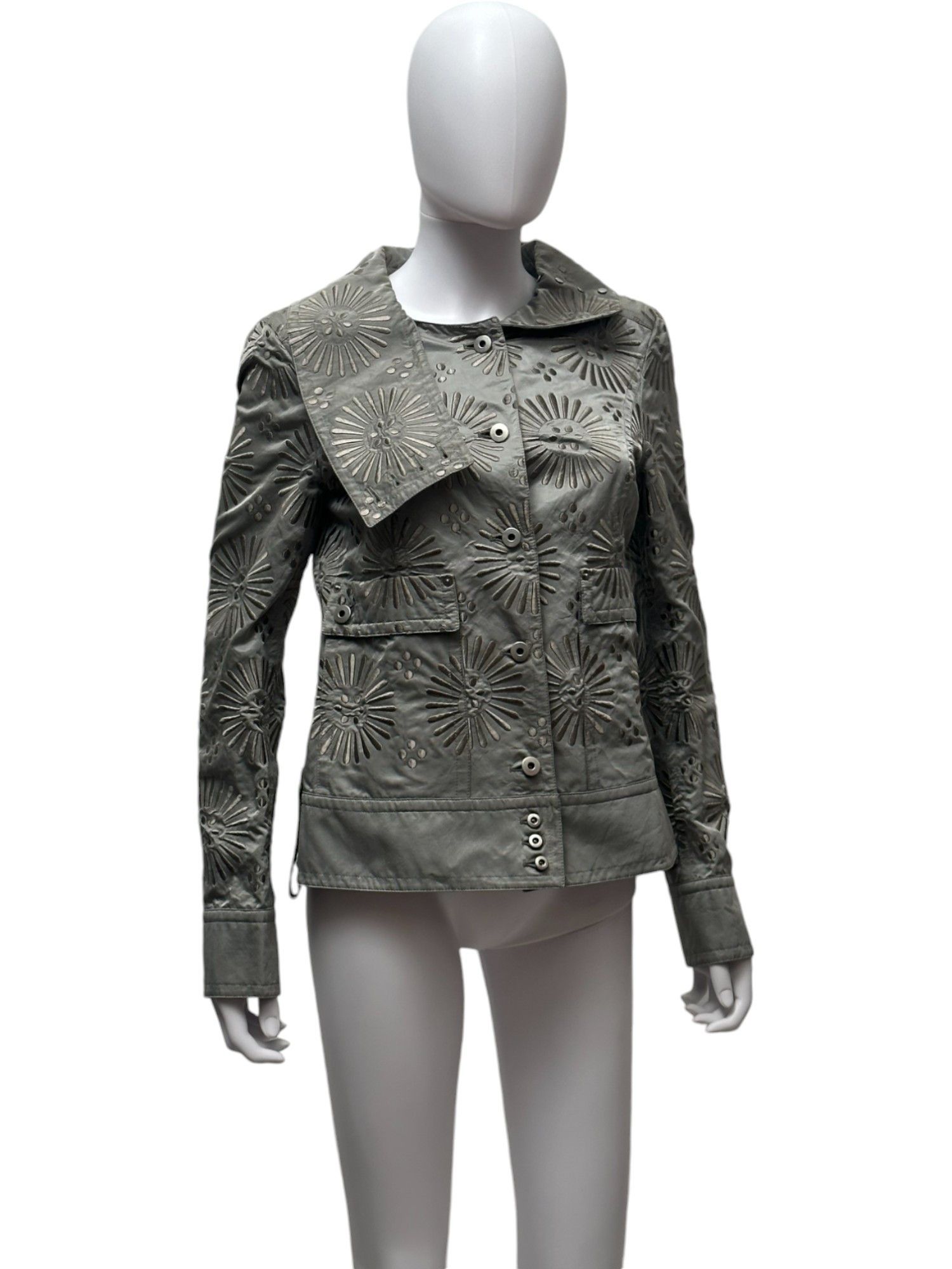 Gianfranco Ferre SS2004 Sun Pattern Silver Jacket Size M / US 6-8 / IT 42-44 - 6 Thumbnail